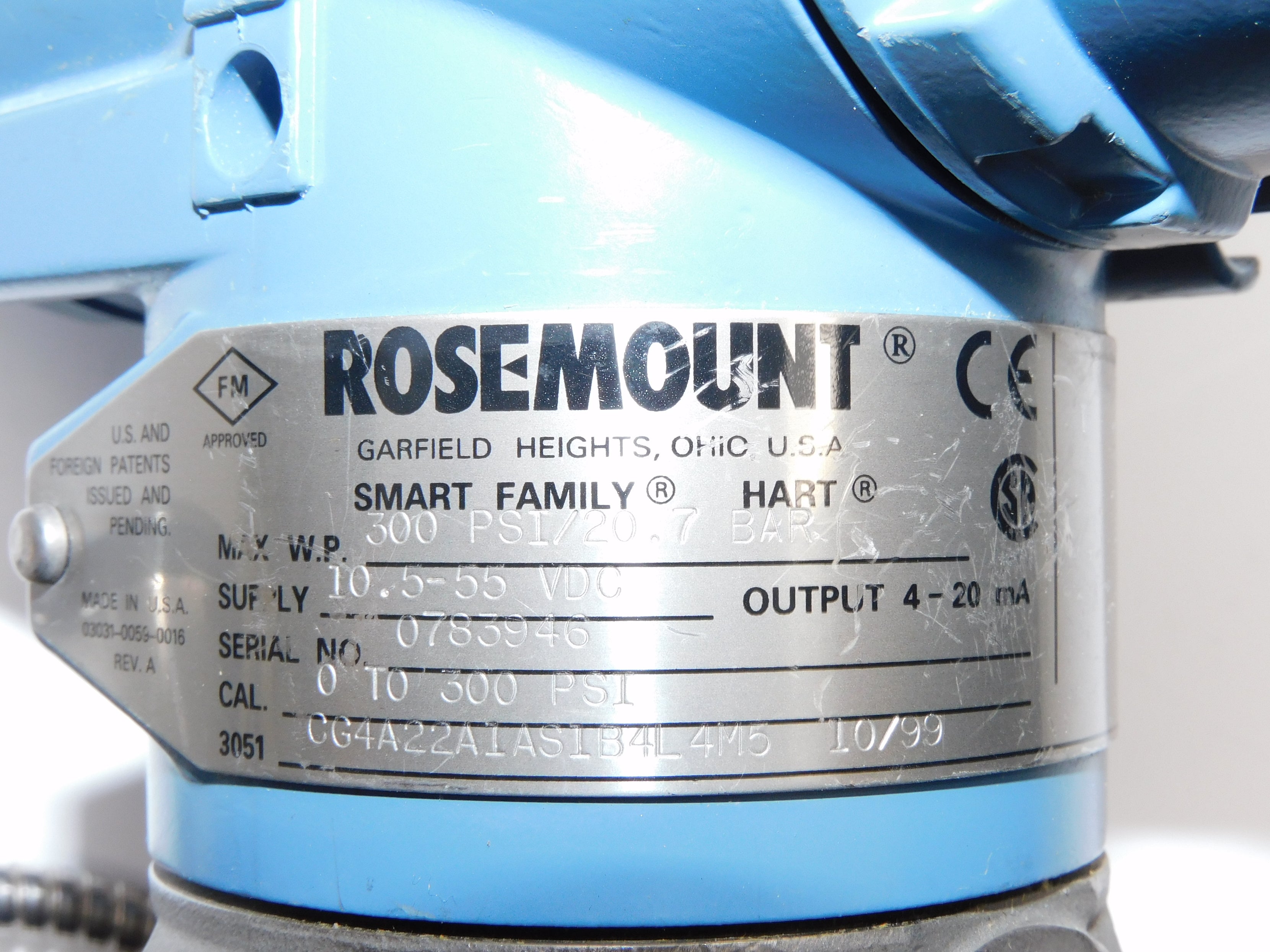 ROSEMOUNT 3051CG4A22A1AS1B4L4M5 UNMP