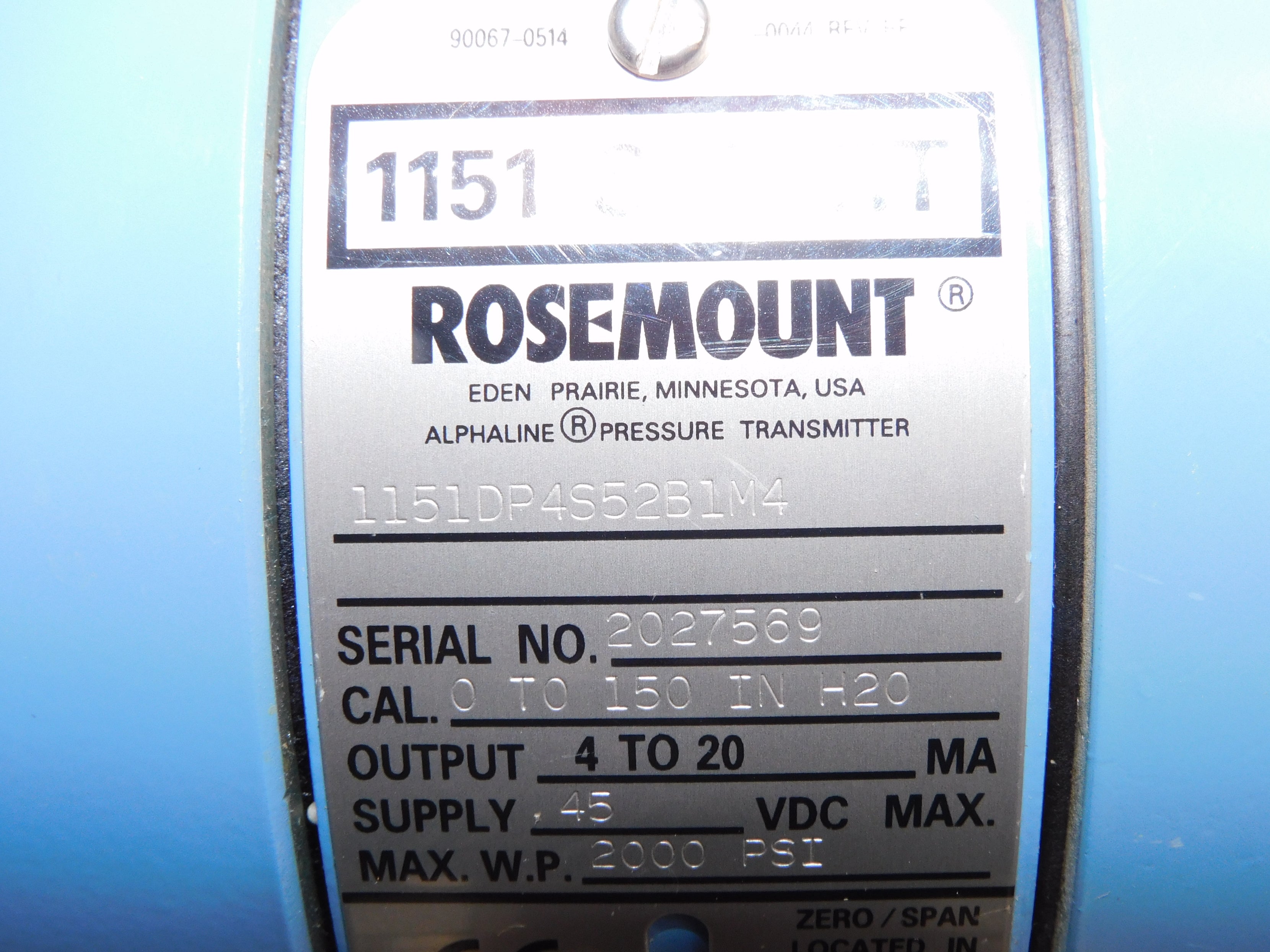 ROSEMOUNT 1151DP4S52B1M4 UNMP