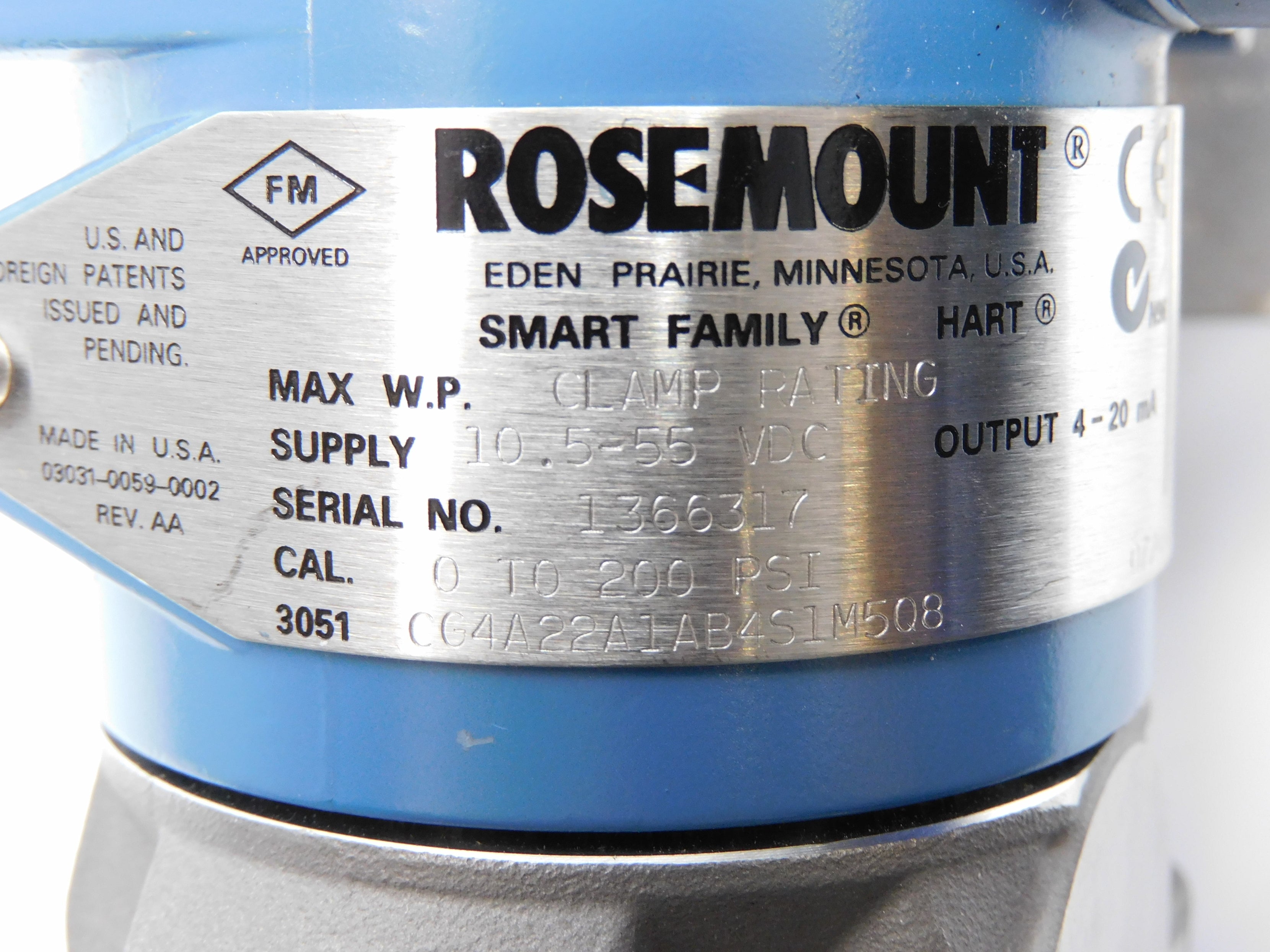 ROSEMOUNT 3051CG4A22A1AB4S1M5Q8 NSNP
