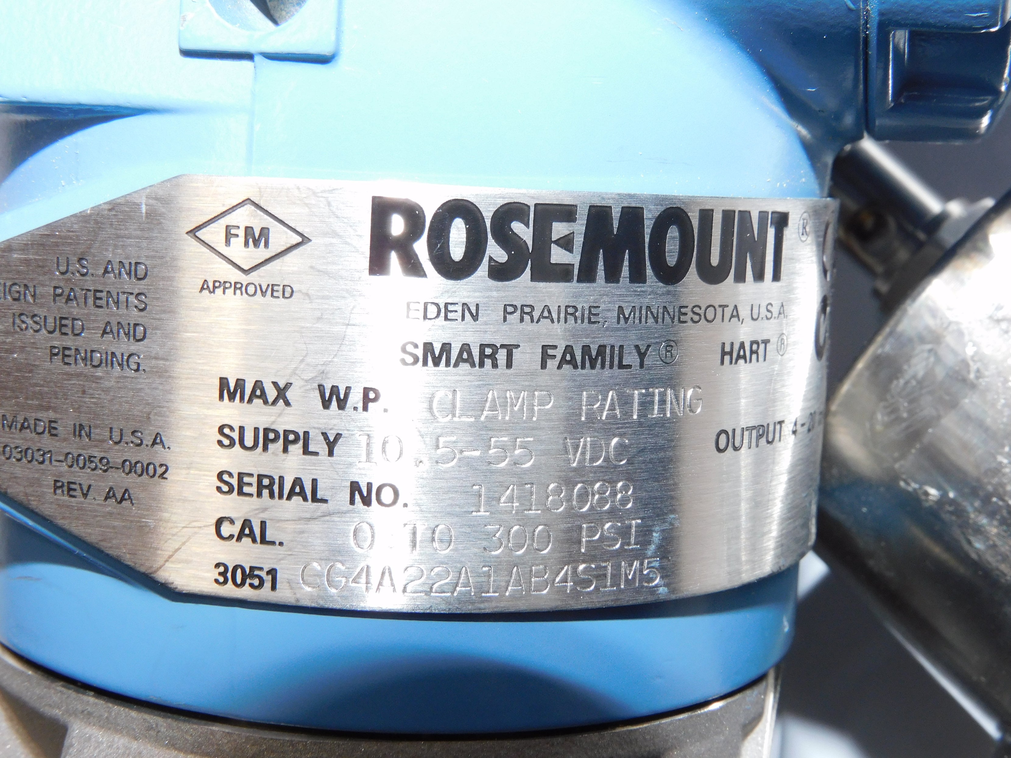 ROSEMOUNT 3051CG4A22A1AB4S1M5 (AS PICTURED) NSNP