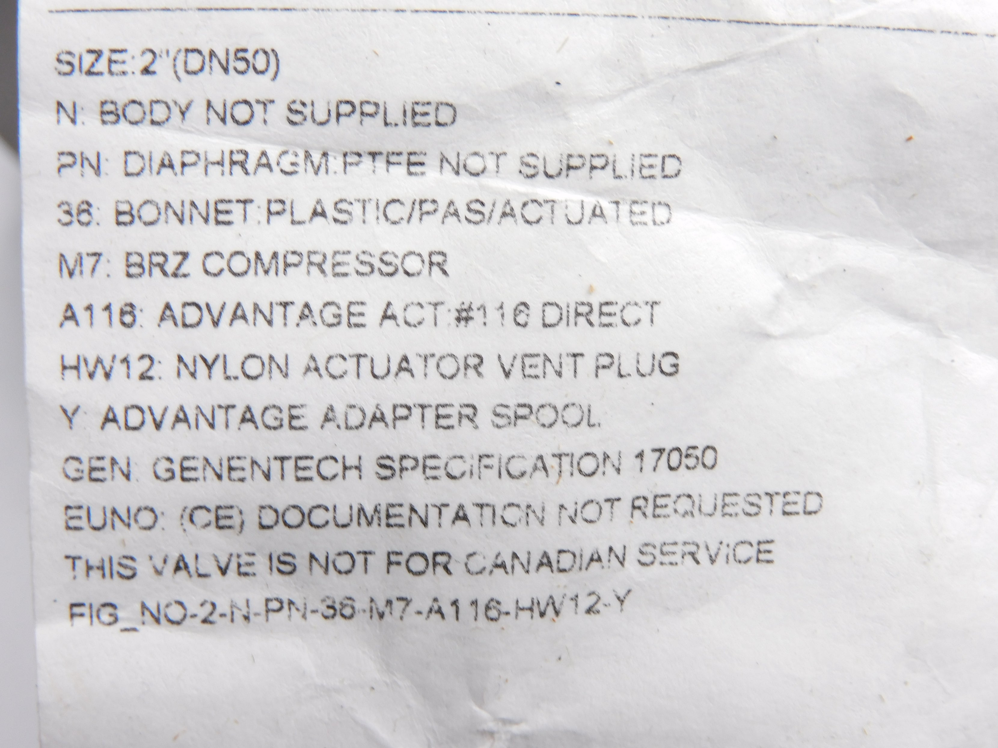 ITT 2-N-PN-36-M7-A116-HW12-Y NSNP
