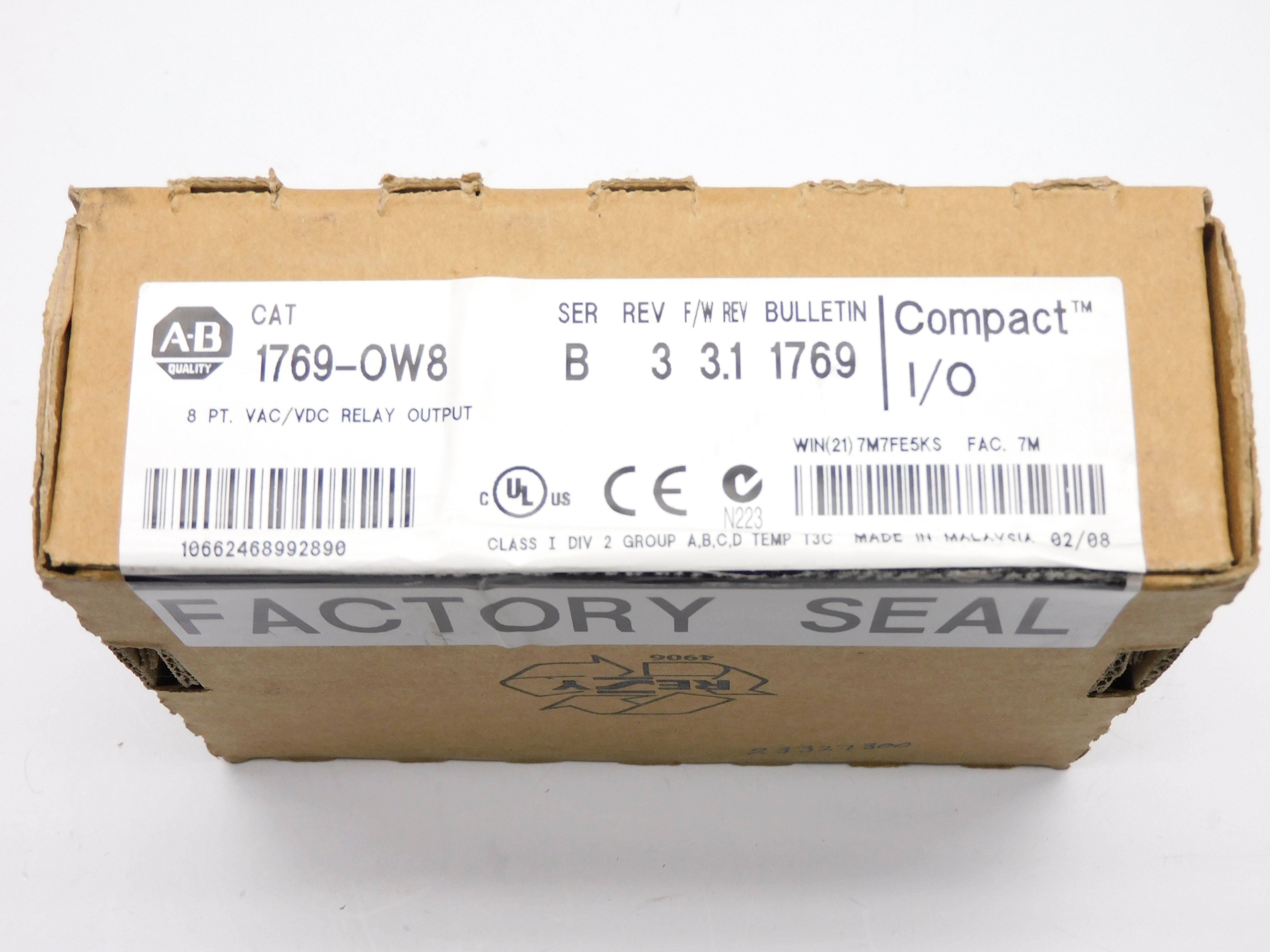 ALLEN BRADLEY 1769-OW8 SER. B F/W 3.1 DATE: 2008 NSFS