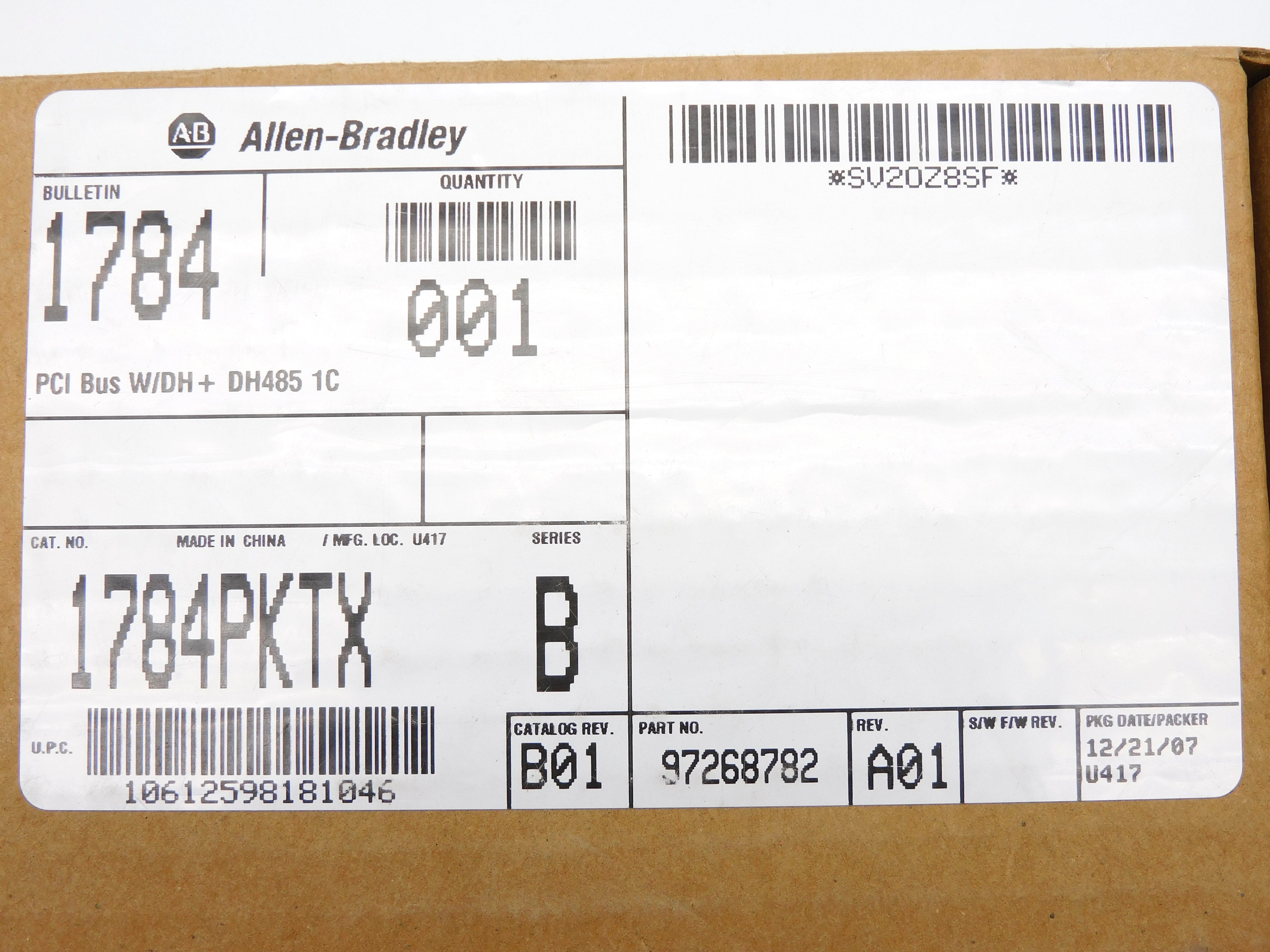 ALLEN BRADLEY 1784-PKTX SER. B DATE: 2007 NSFS