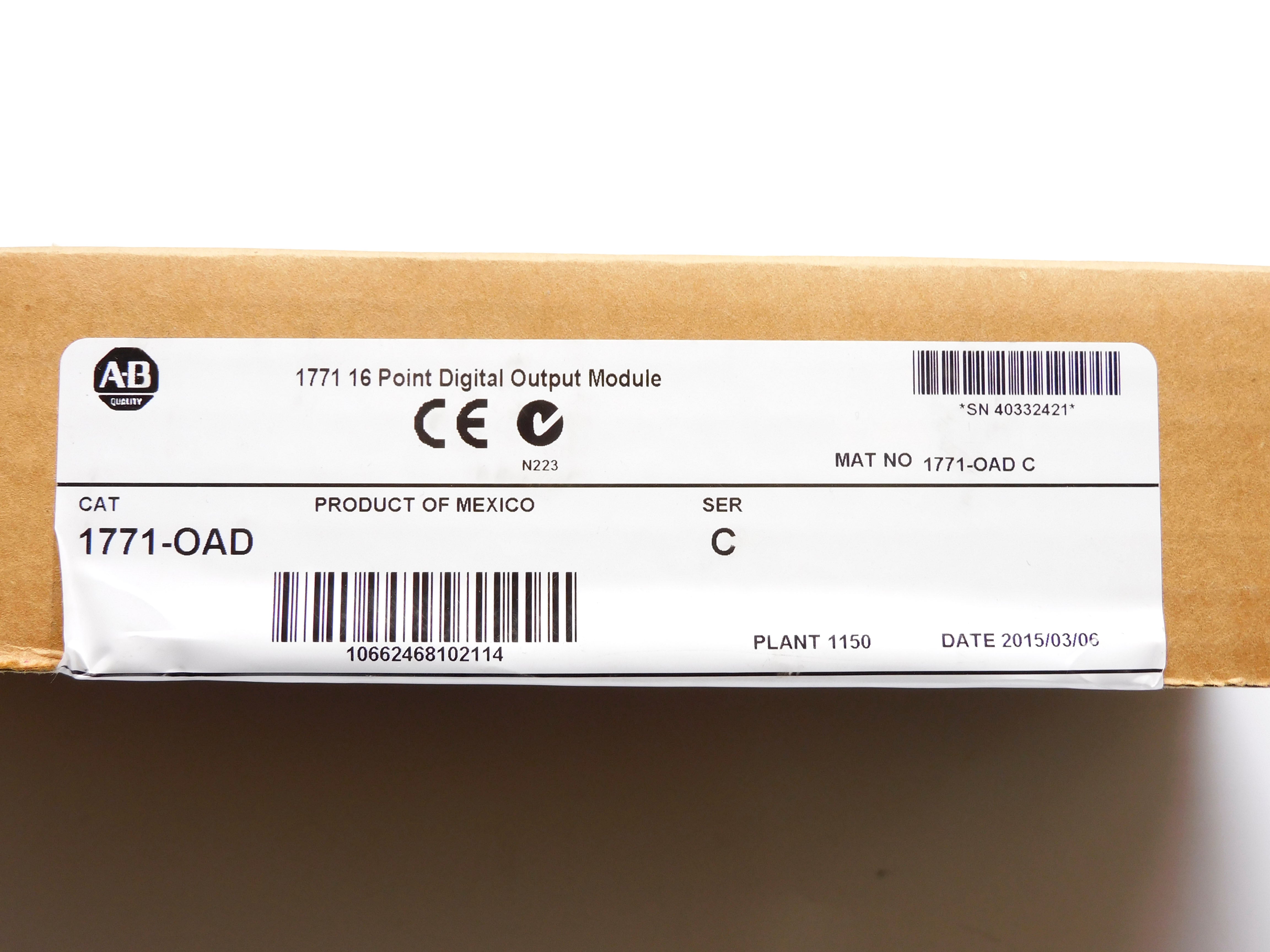 ALLEN BRADLEY 1771-OAD SER. C DATE: 2015 NSFS