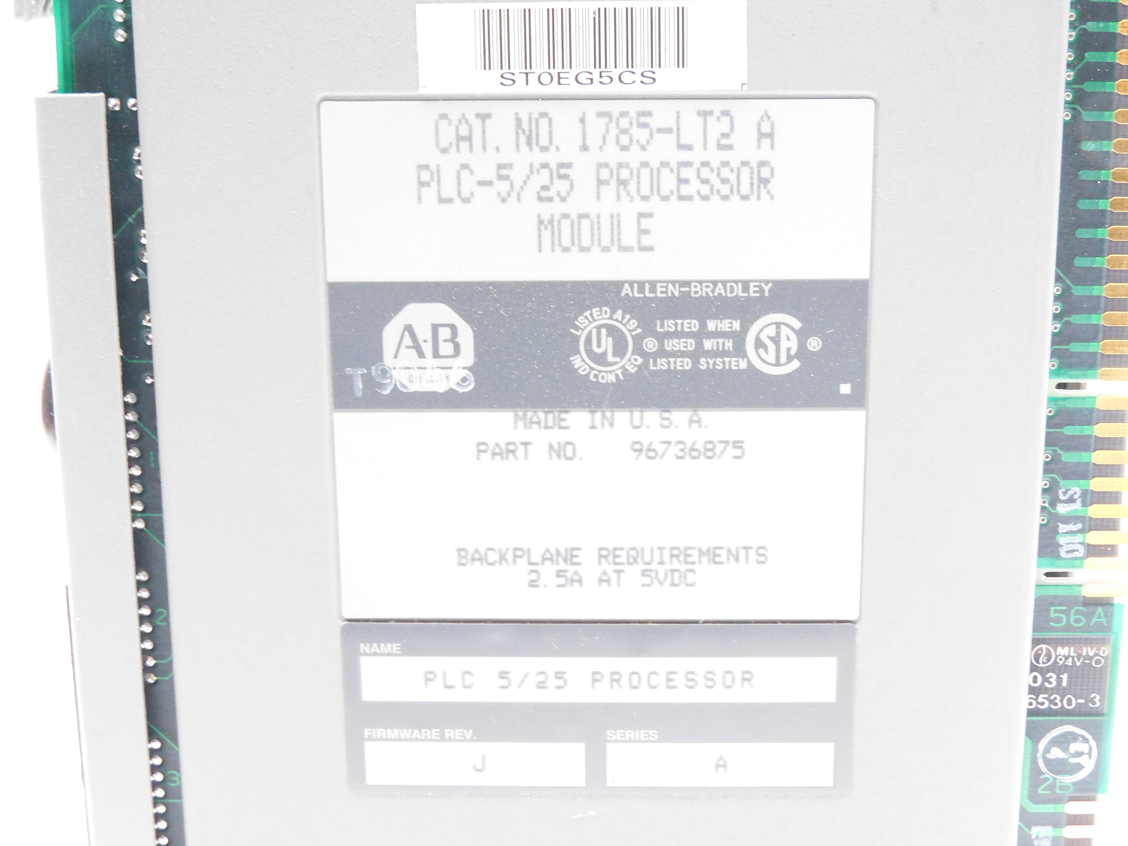 ALLEN BRADLEY 1785-LT2 SER. A F/W J (NO KEY) NSNP