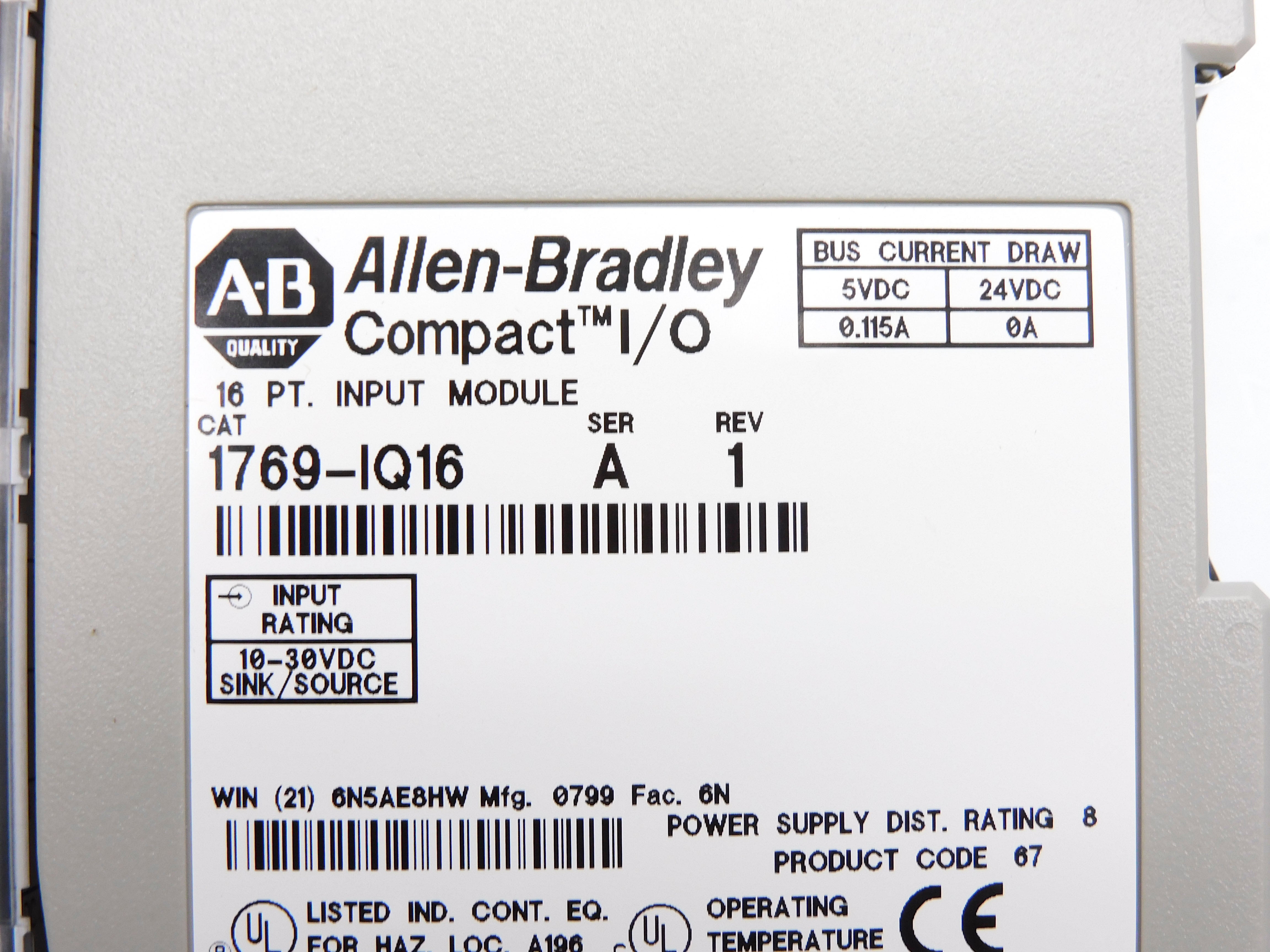 ALLEN BRADLEY 1769-IQ16 SER. A NSMP