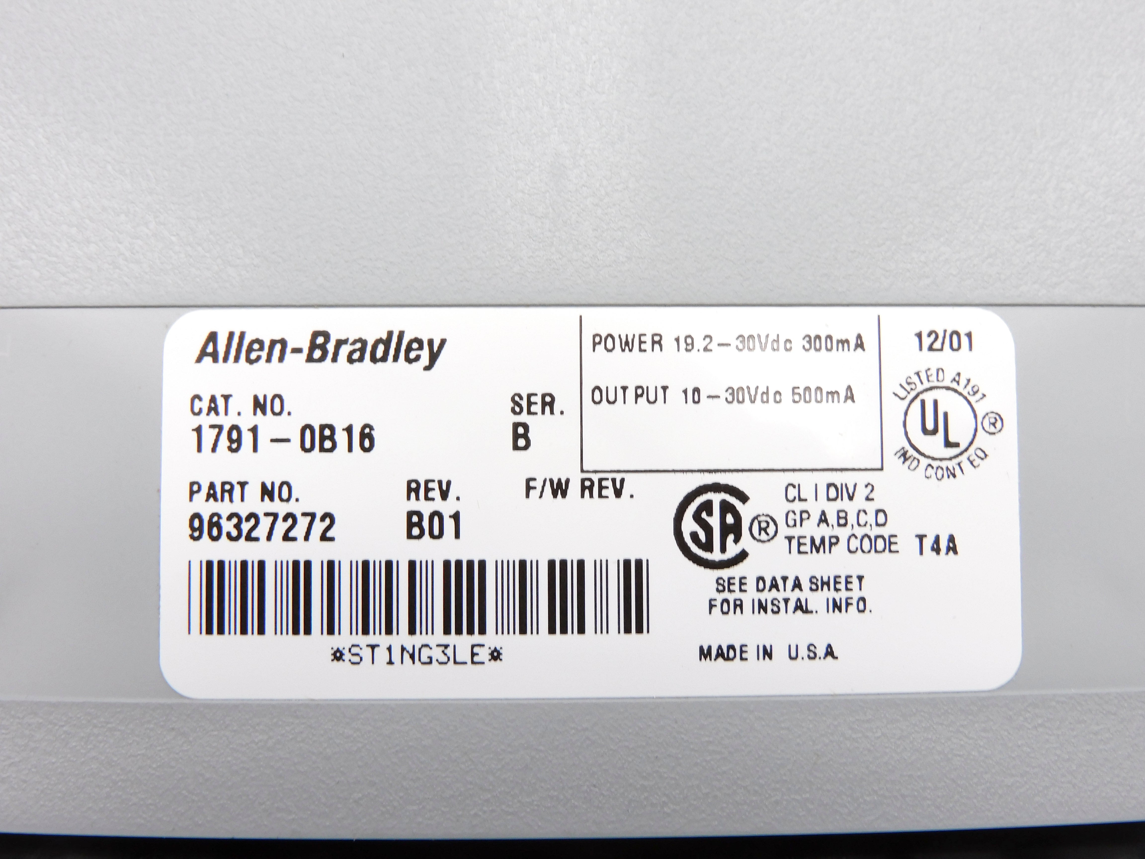 ALLEN BRADLEY 1791-OB16 SER. B NSMP