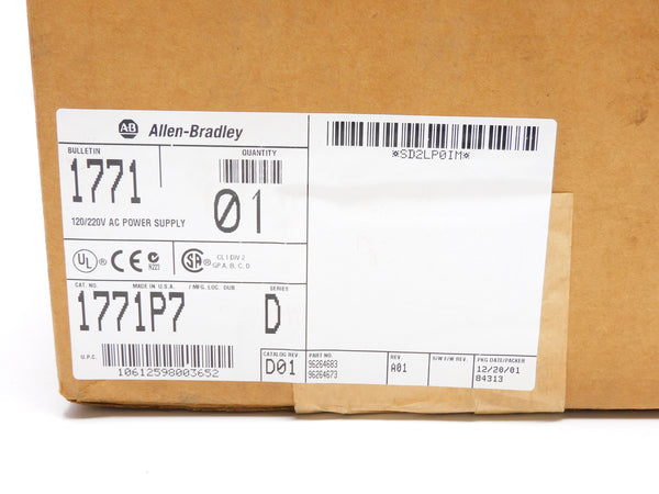 ALLEN BRADLEY 1771-P7 SER. D (AS PICTURED) NSMP