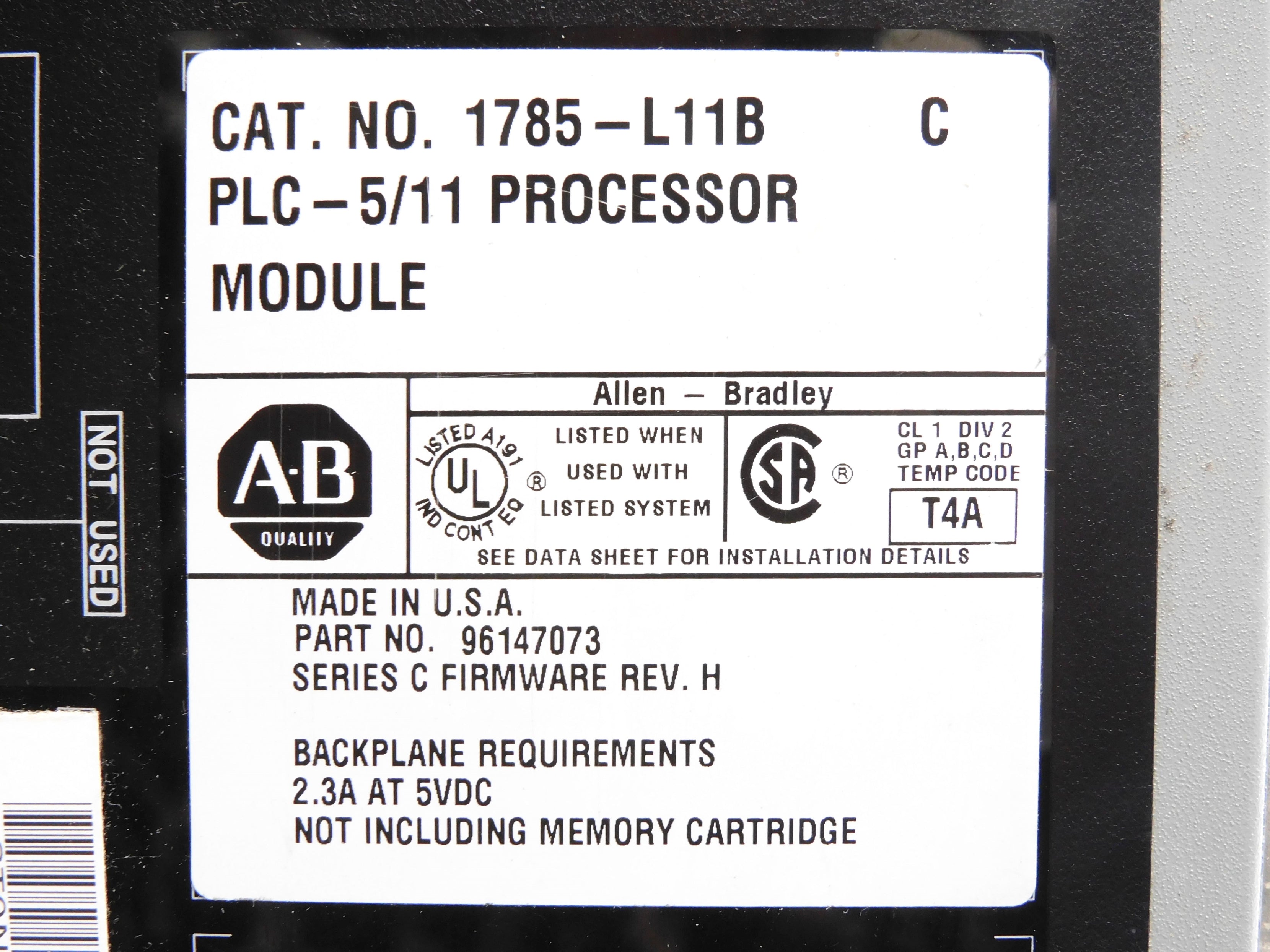 ALLEN BRADLEY 1785-L11B SER. C F/W H UNMP