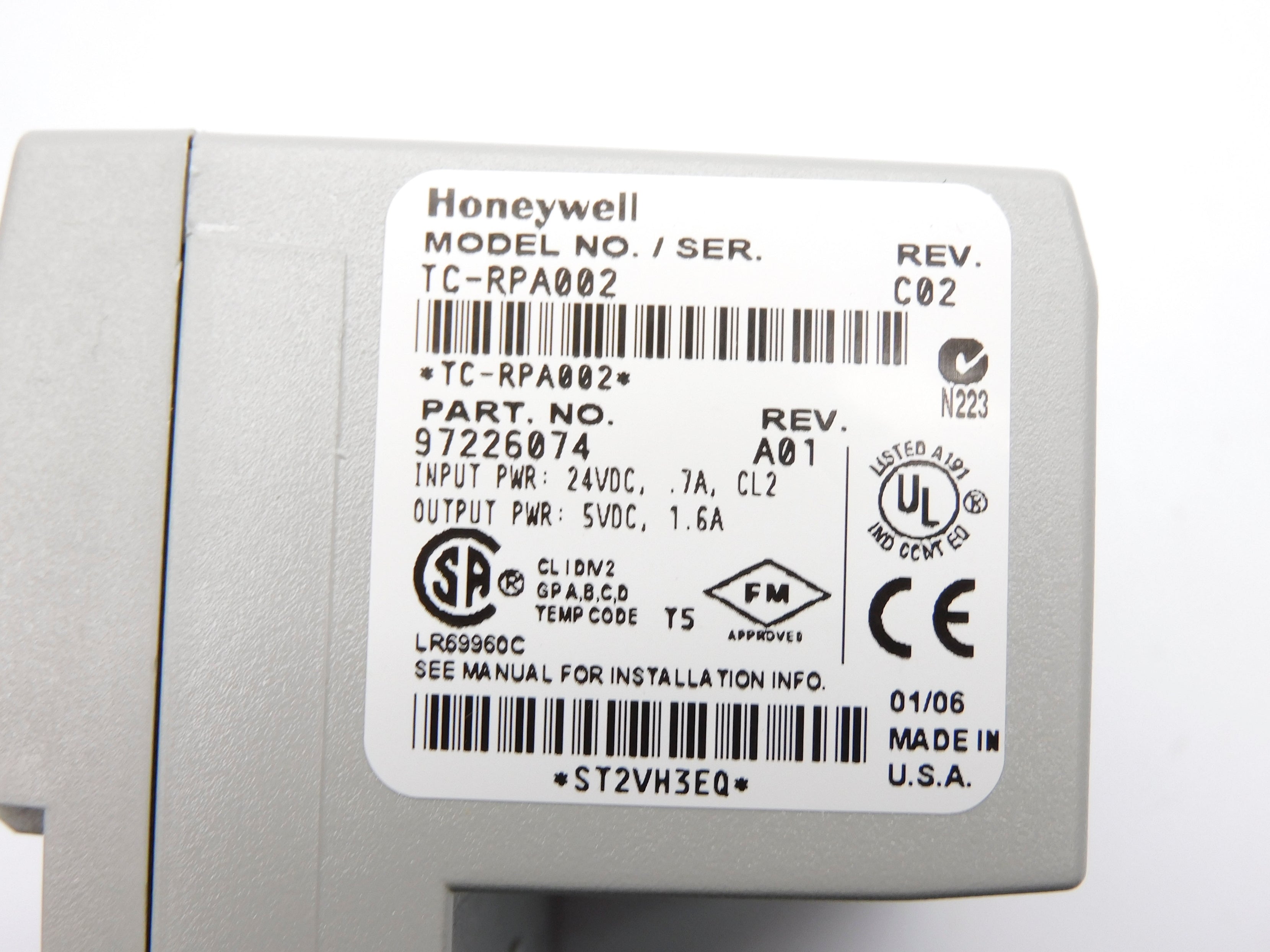 HONEYWELL TC-RPA002 NSNP