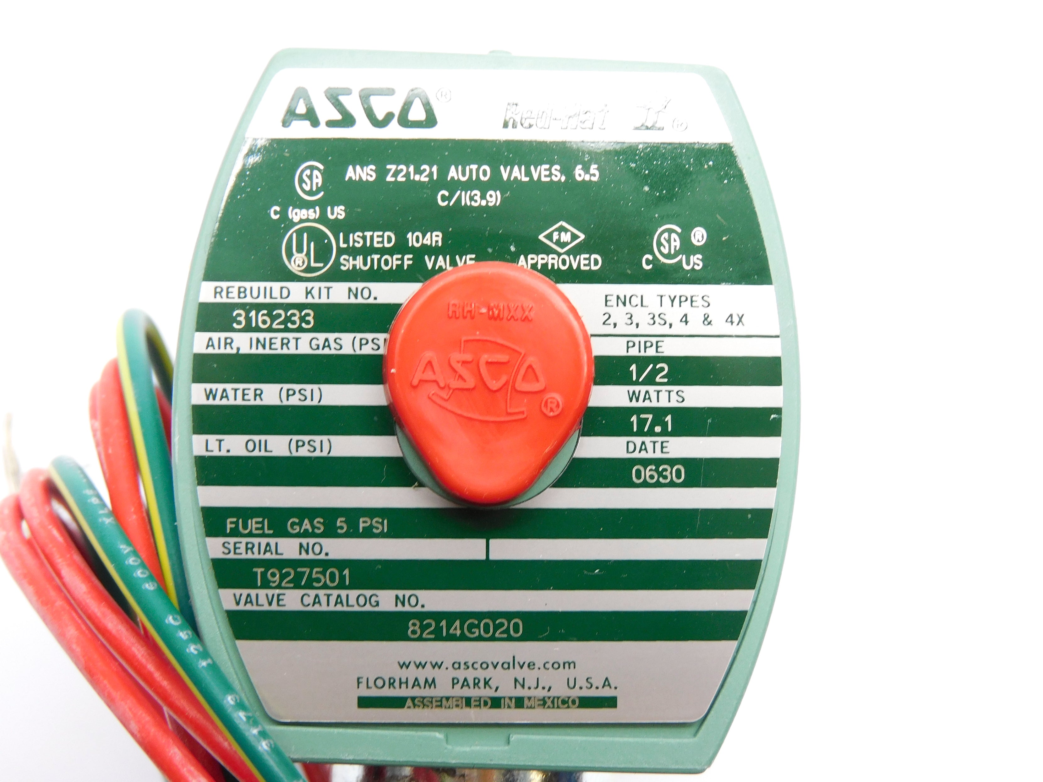 ASCO 8214G020 110/120V 5PSI 1/2"  NSMP