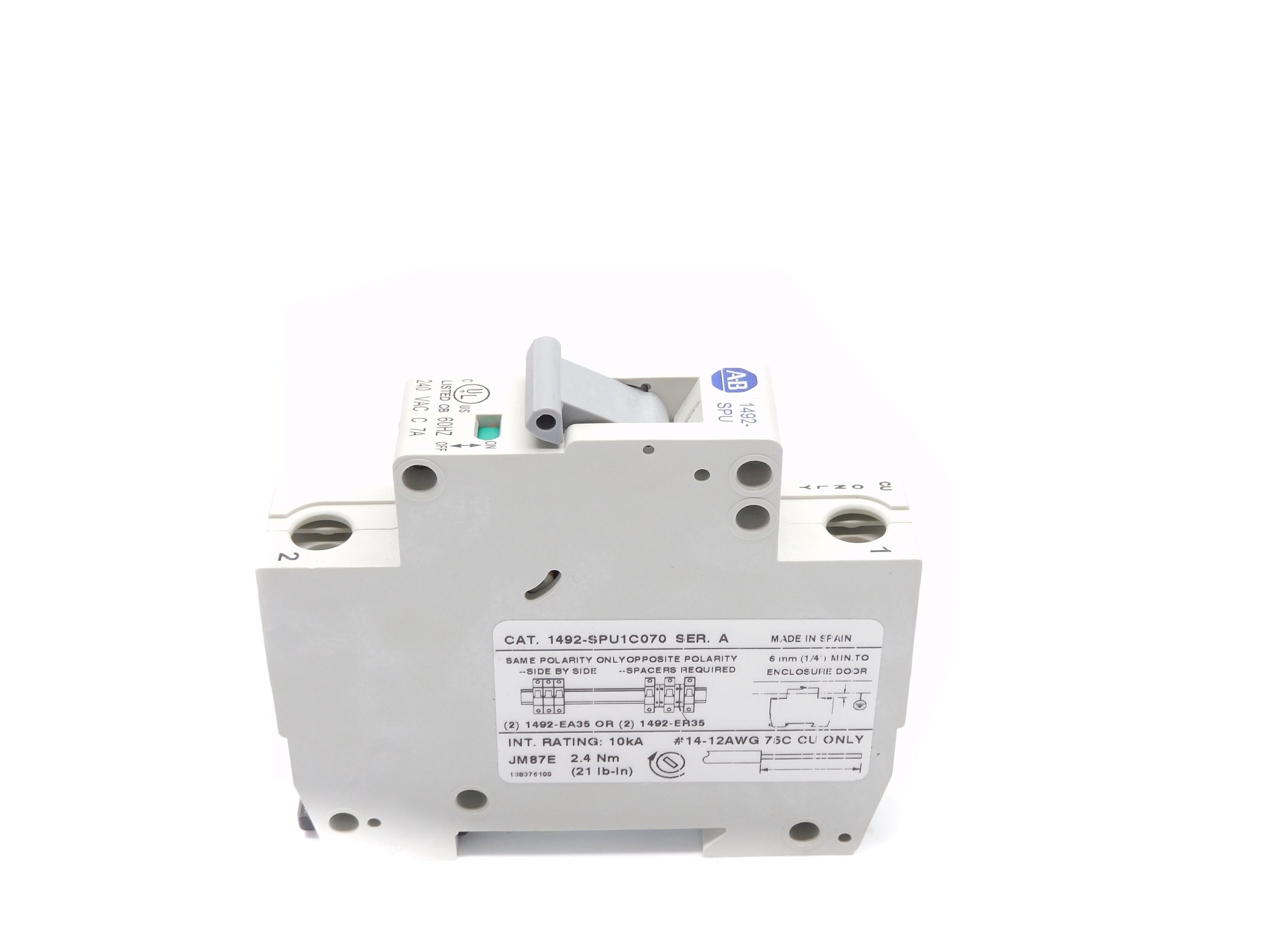 ALLEN BRADLEY 1492-SPU1C070 SER. A 7A 240VAC NSNP