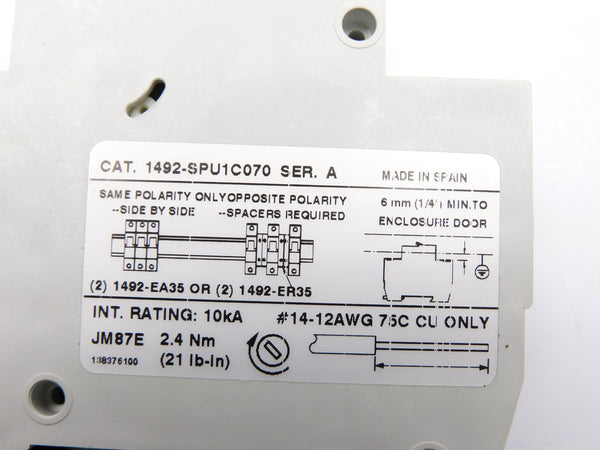 ALLEN BRADLEY 1492-SPU1C070 SER. A 7A 240VAC NSNP
