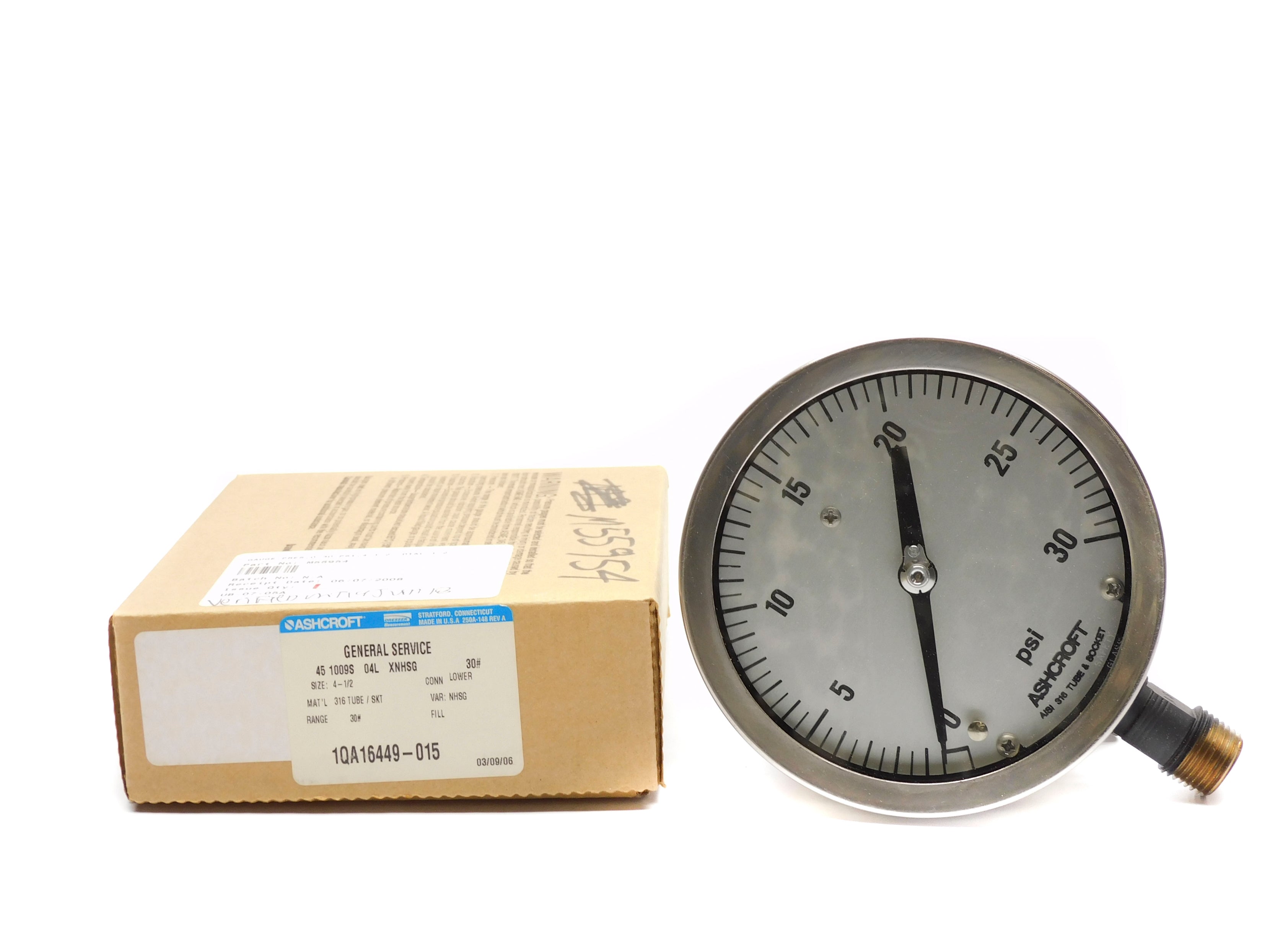 ASHCROFT 451009S04LXNHSG30 0-30PSI NSMP
