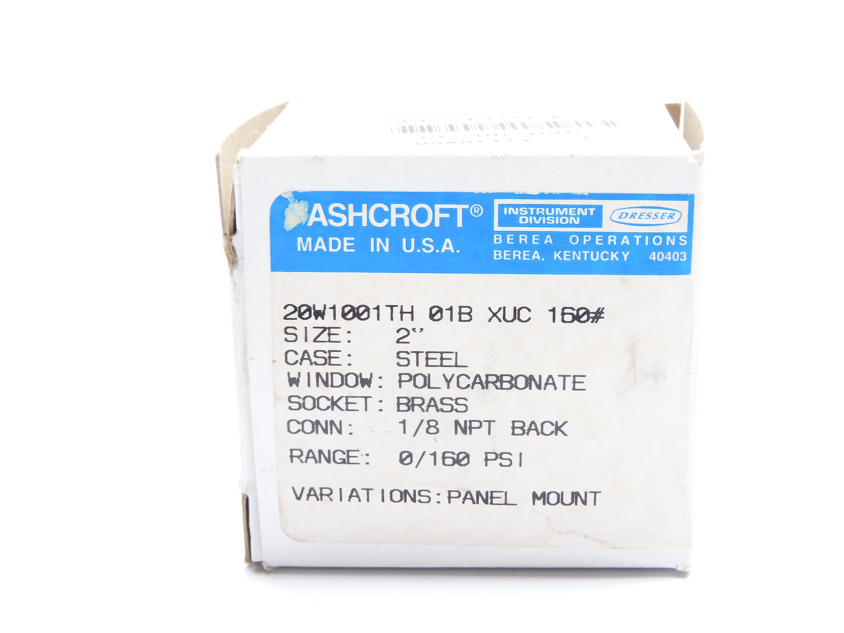 ASHCROFT 20W1001TH01BXUC160 0-160PSI NSMP