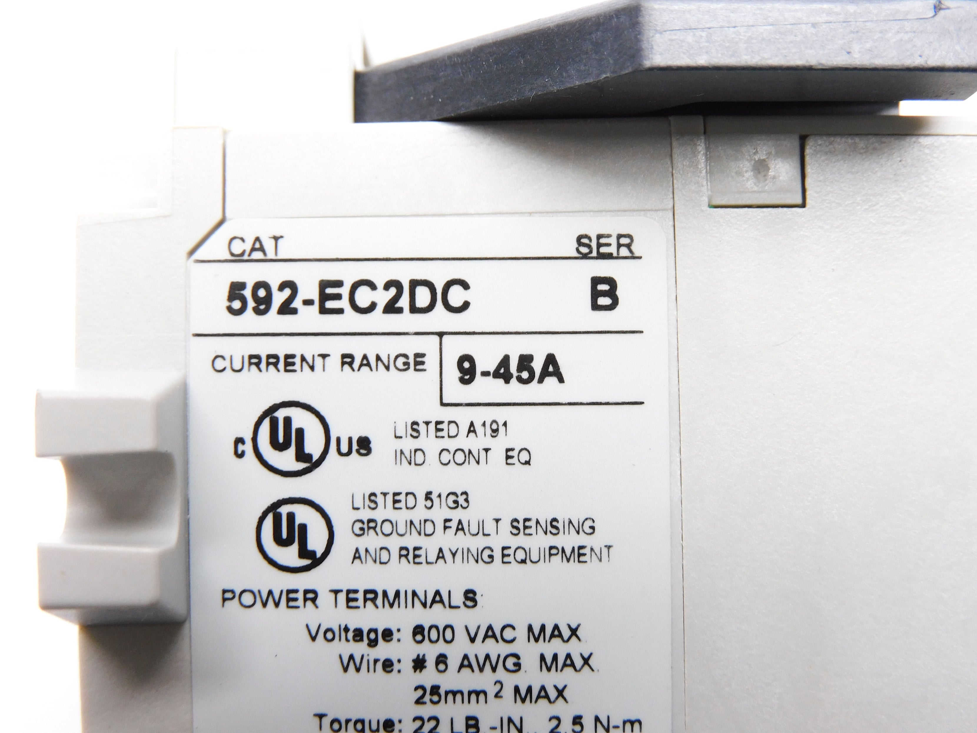 ALLEN BRADLEY 592-EC2DC SER. B F/W 3.006 600VAC 9-45A NSNP