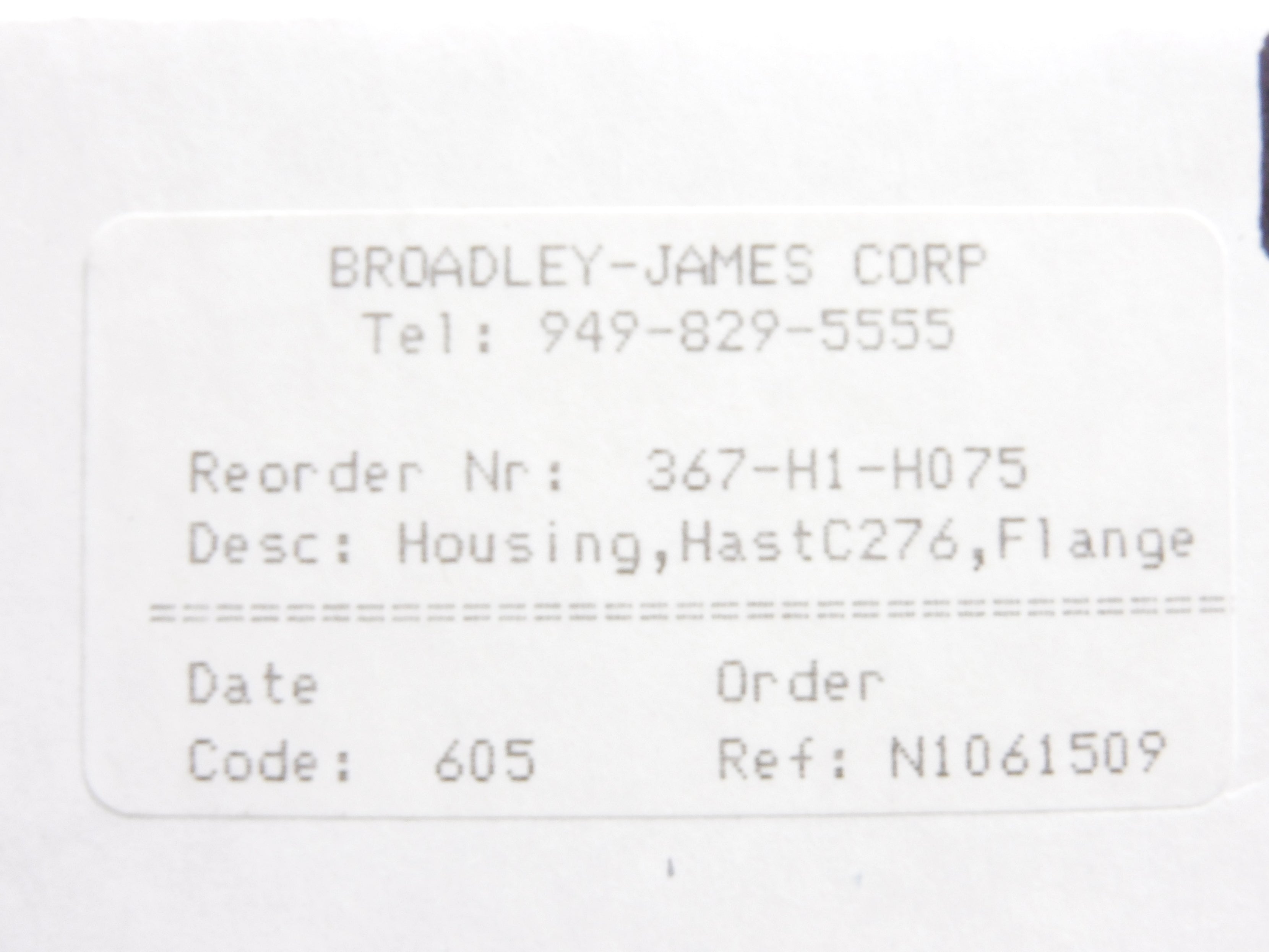 BROADLEY-JAMES 367-H1-H075 NSMP