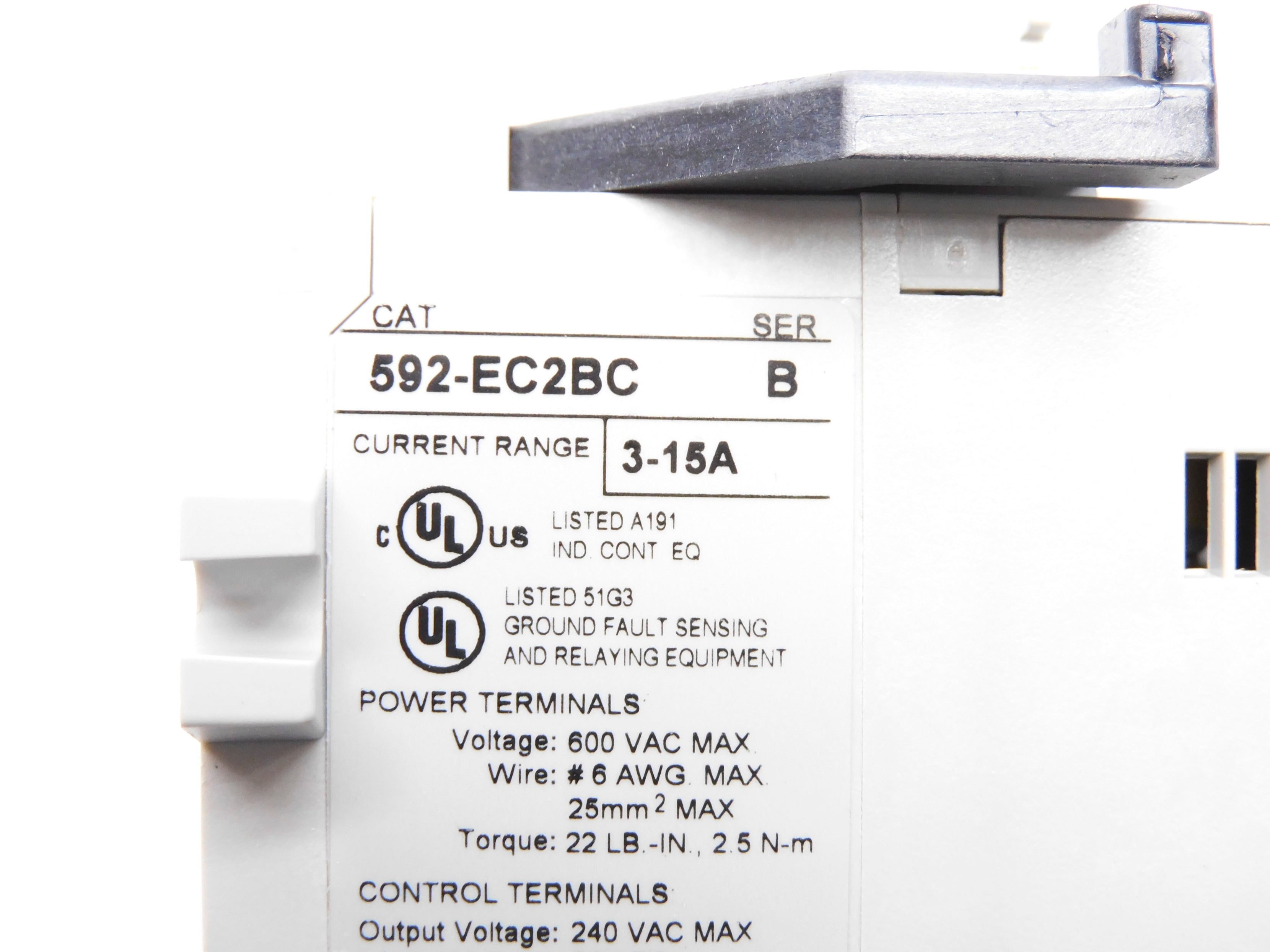 ALLEN BRADLEY 592-EC2BC SER. B F/W 3.006 600VAC 3-15A NSNP