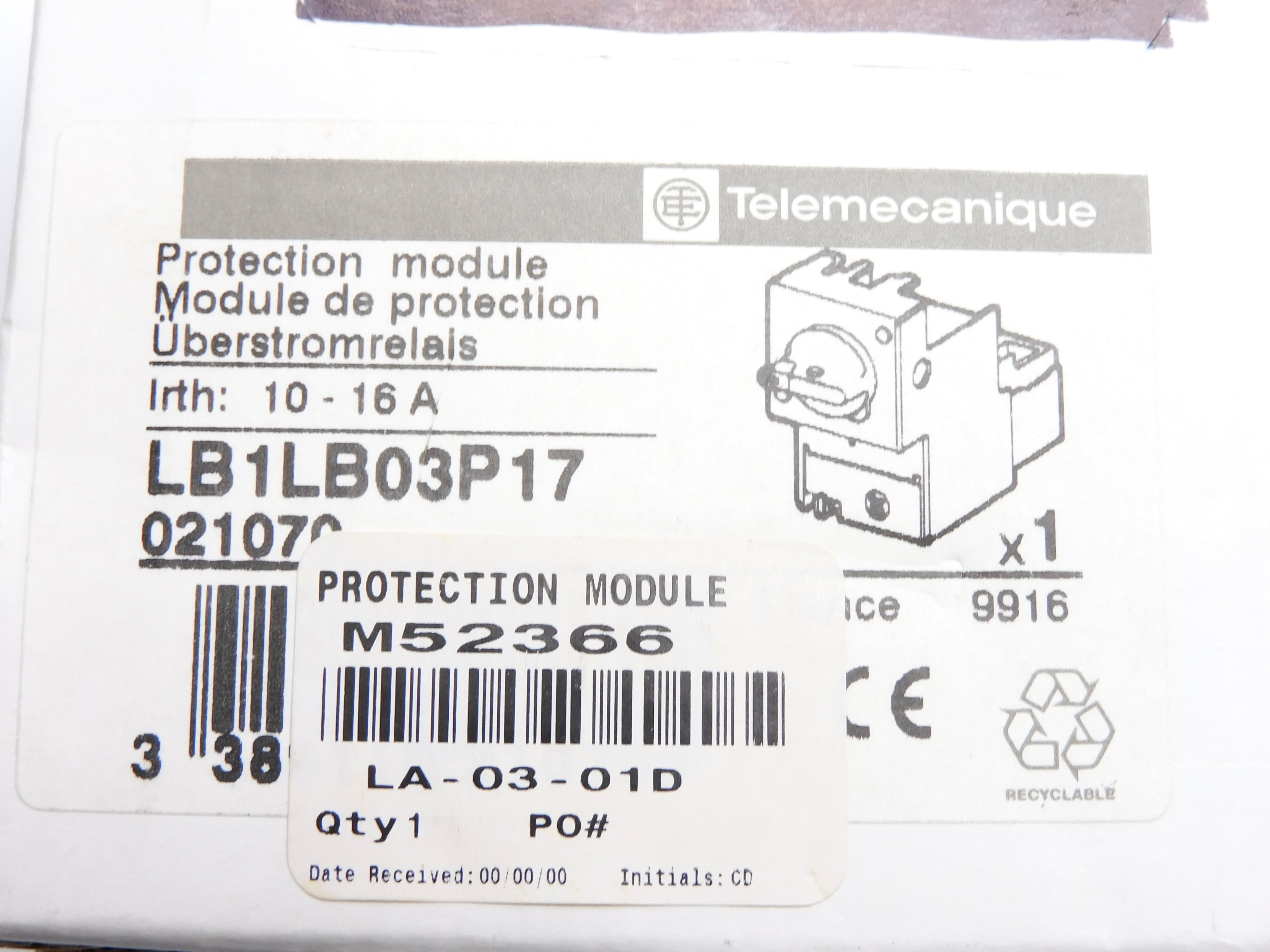 TELEMECANIQUE LB1LB03P17 690VAC 10-16A NSMP