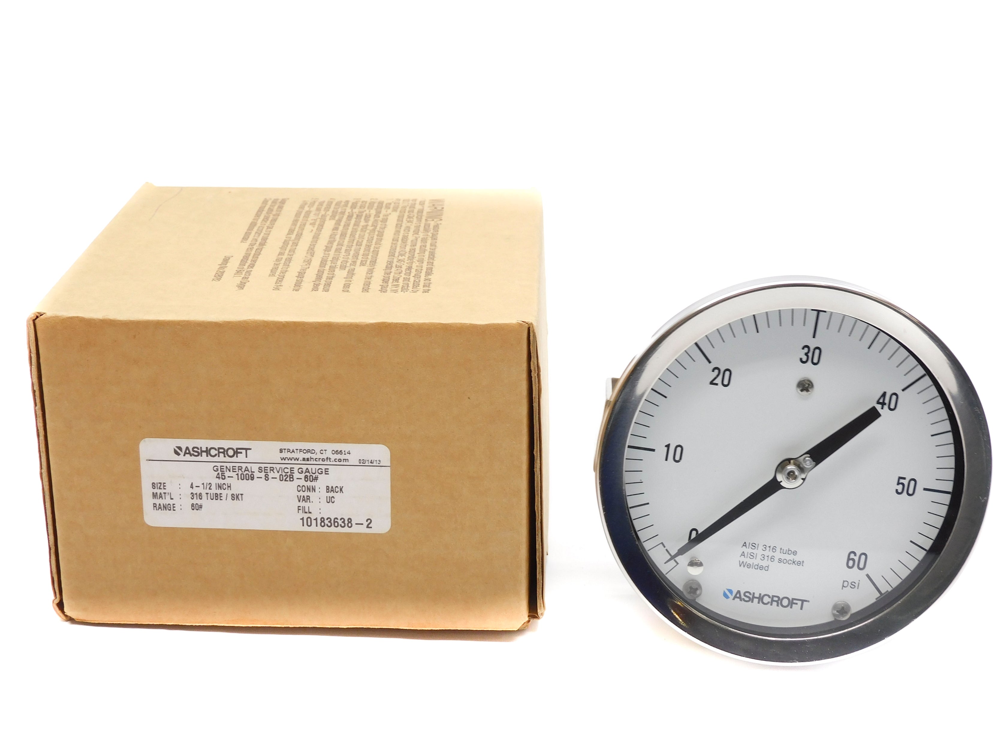ASHCROFT 451009S02B60 0-60PSI NSMP