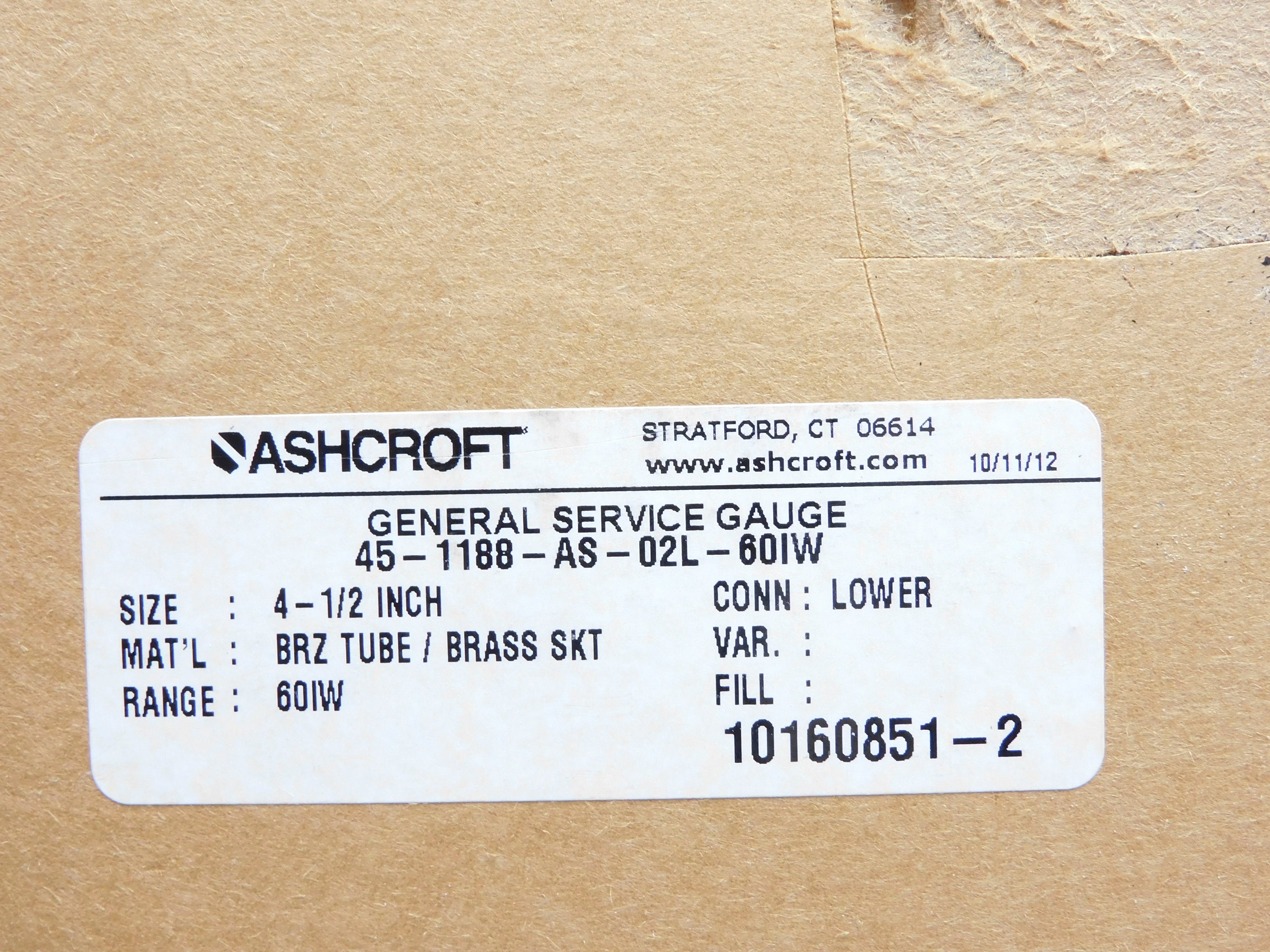 ASHCROFT 451188AS02L60IW 0-60"H2O NSMP