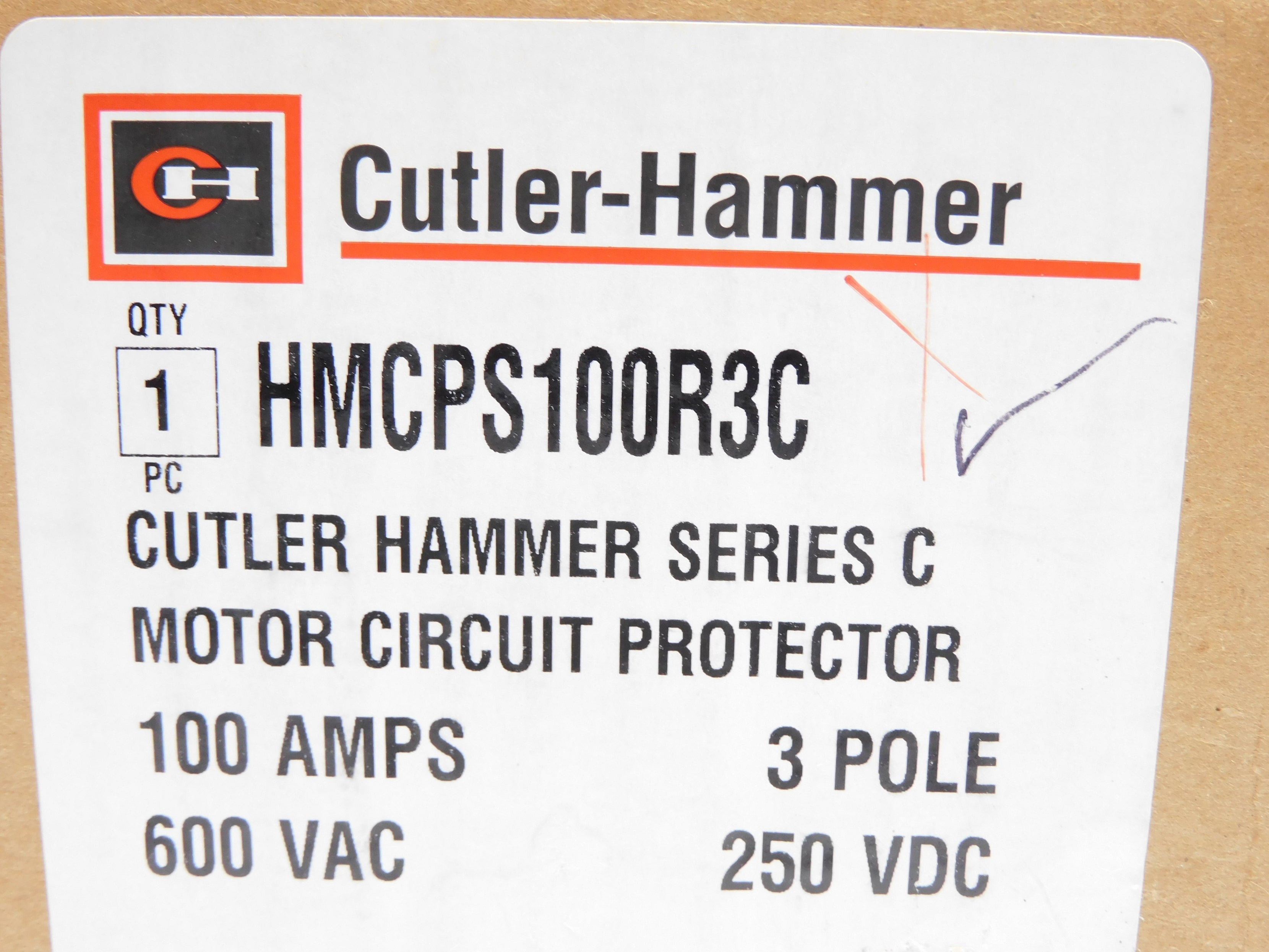 CUTLER HAMMER HMCPS100R3C SER. C 100A 600VAC (GRAY) NSMP