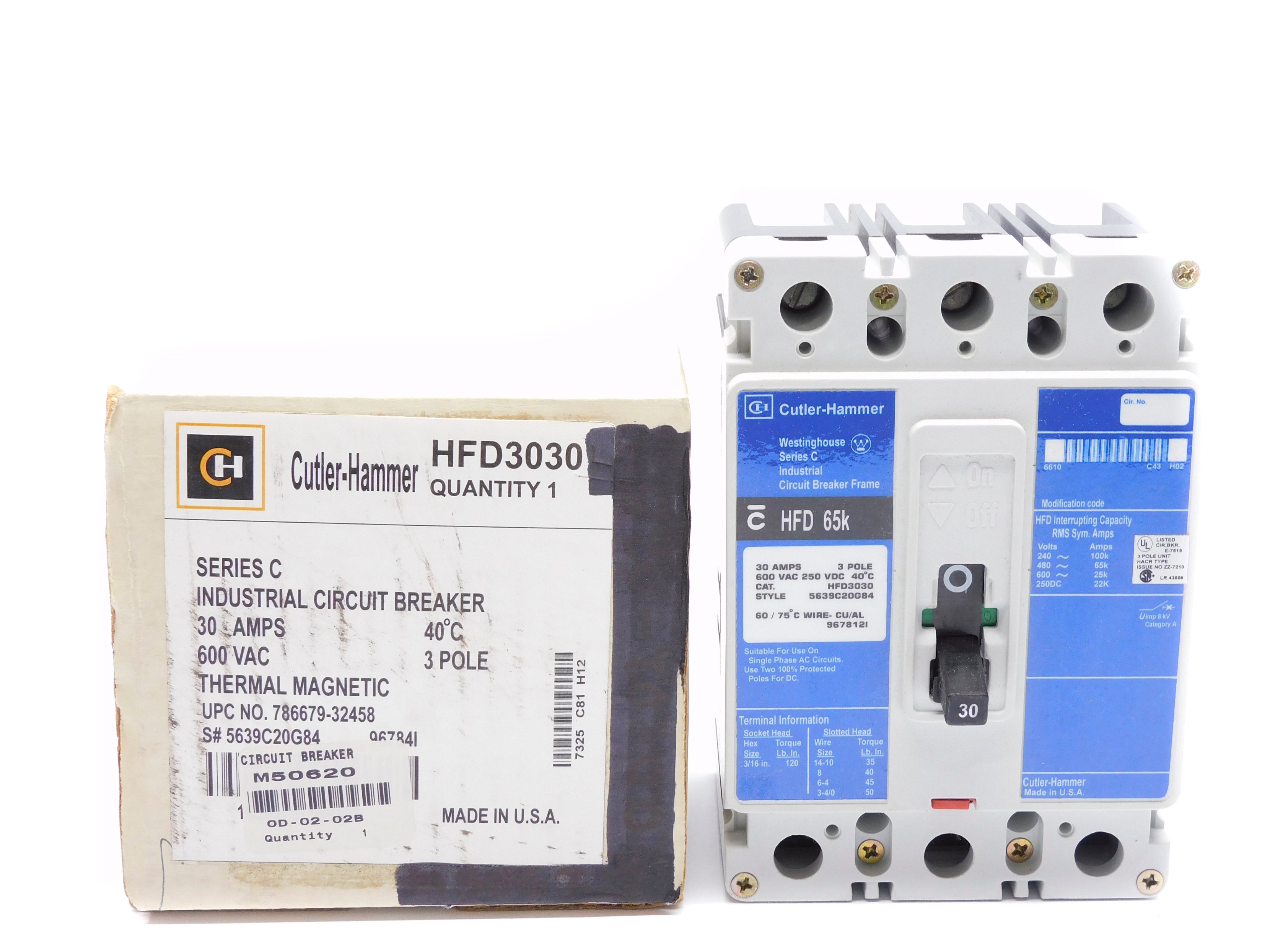 CUTLER HAMMER HFD3030 SER. C 30A 600VAC (BLUE) NSMP