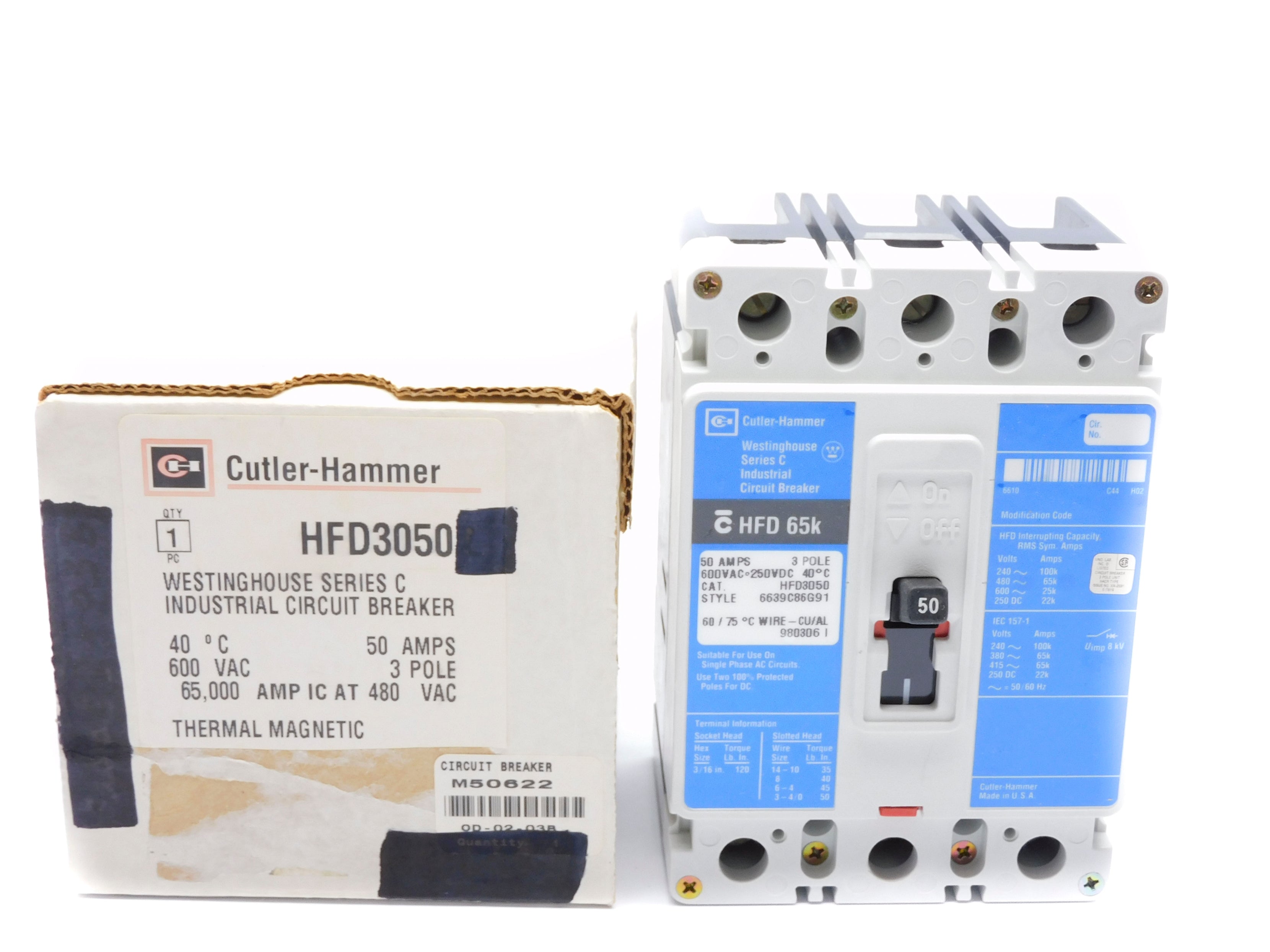 CUTLER HAMMER HFD3050 SER. C 50A 600VAC (BLUE) NSMP