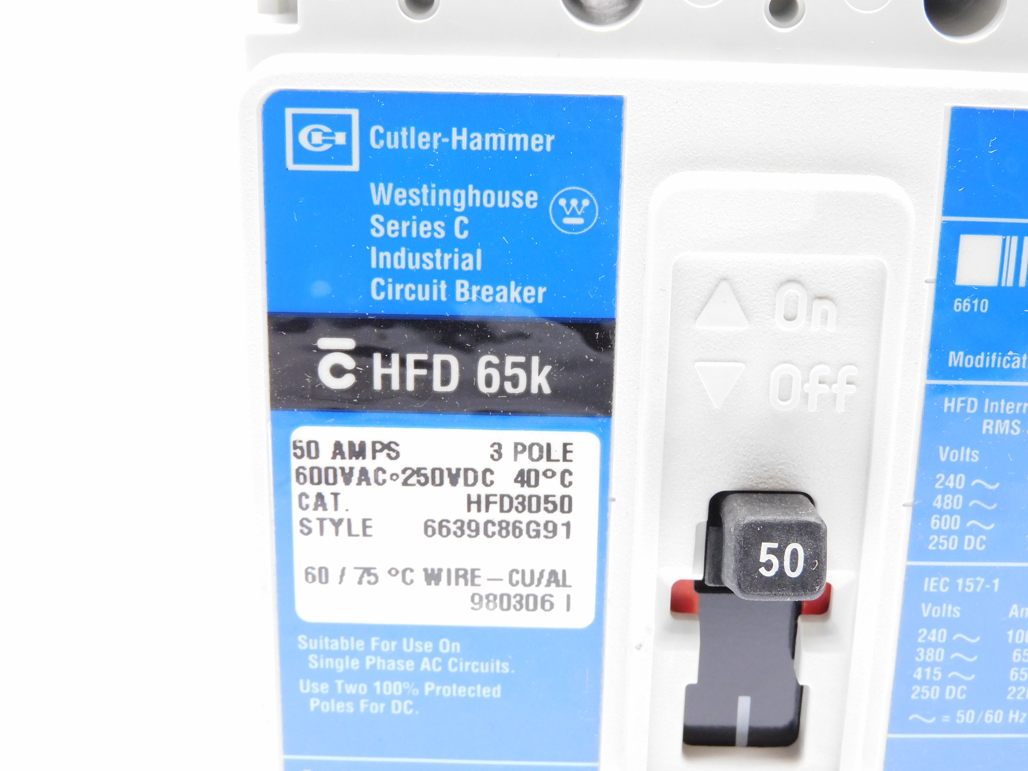 CUTLER HAMMER HFD3050 SER. C 50A 600VAC (BLUE) NSMP