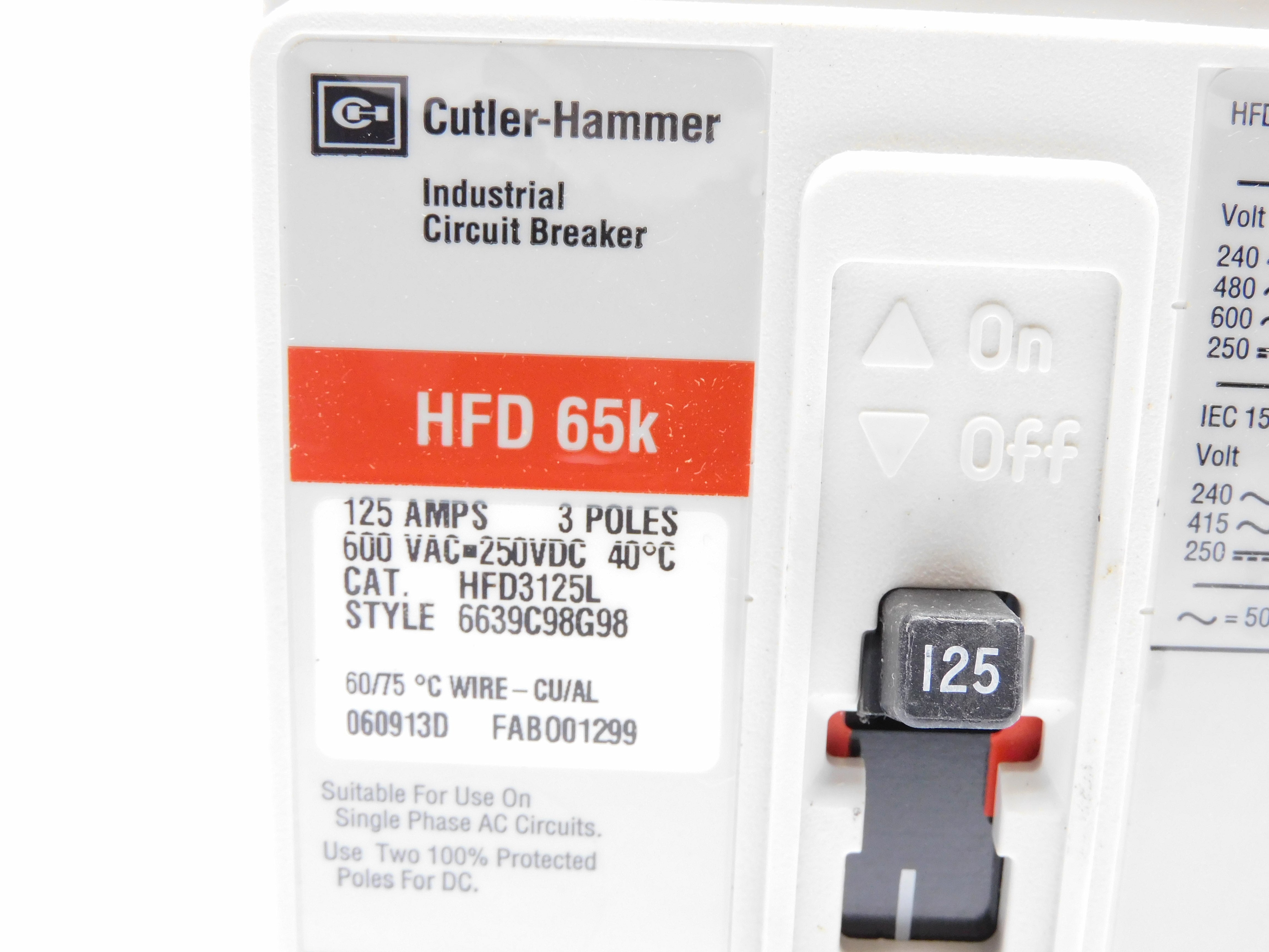 CUTLER HAMMER HFD3125L SER. C 125A 600VAC (WHITE) NSMP