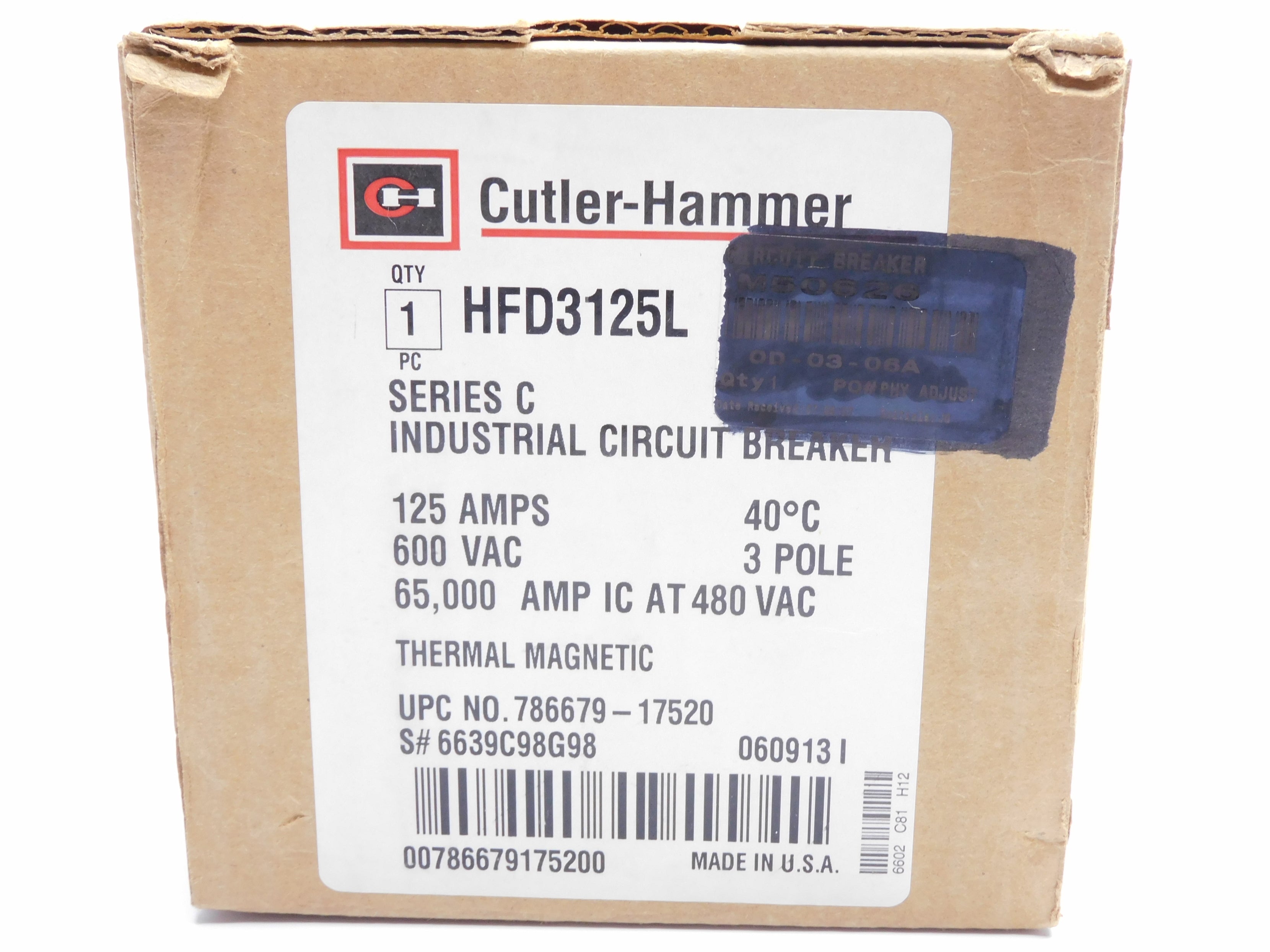 CUTLER HAMMER HFD3125L SER. C 125A 600VAC (WHITE) NSMP