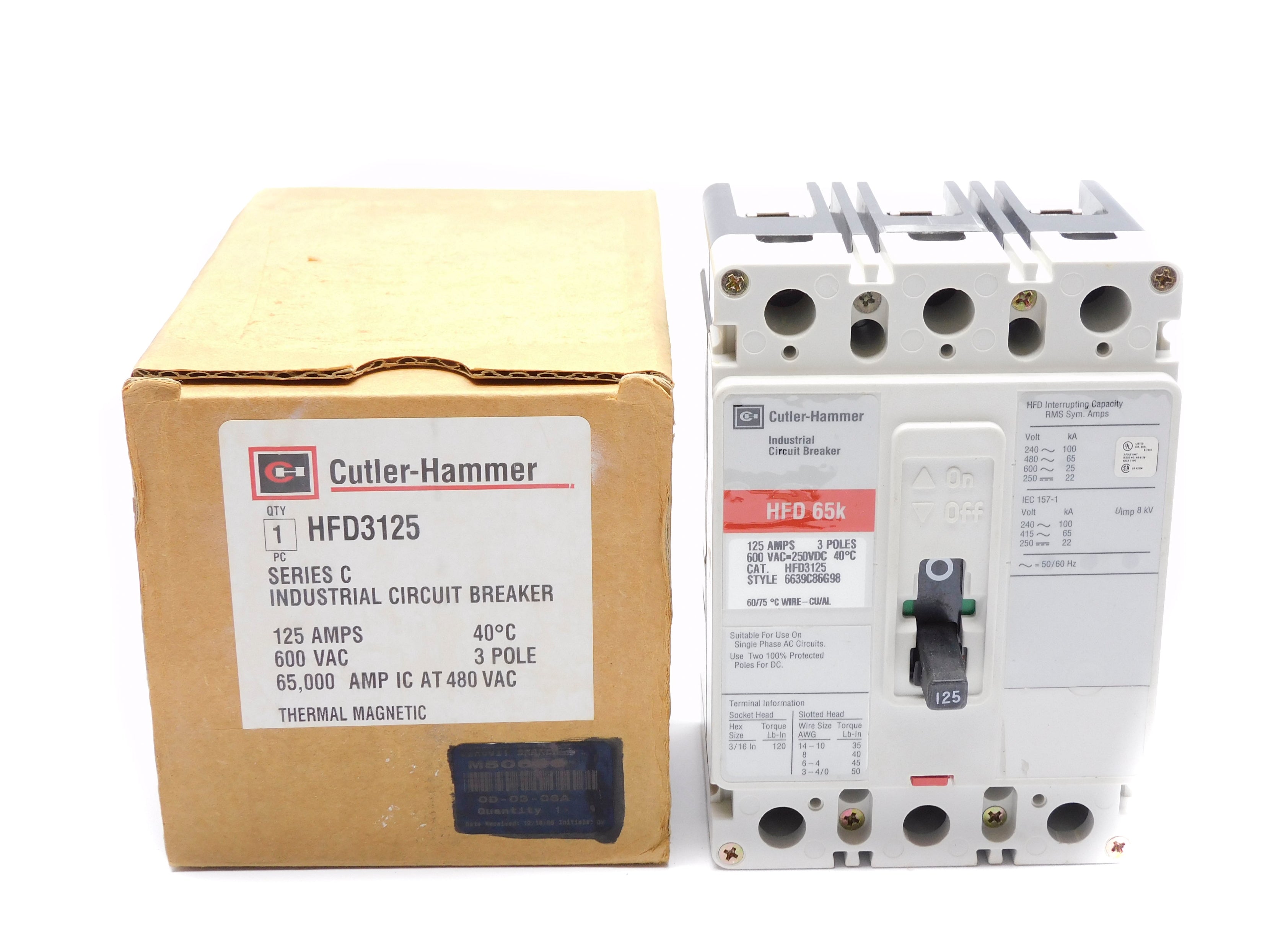 CUTLER HAMMER HFD3125 SER. C 125A 600VAC (WHITE) NSMP