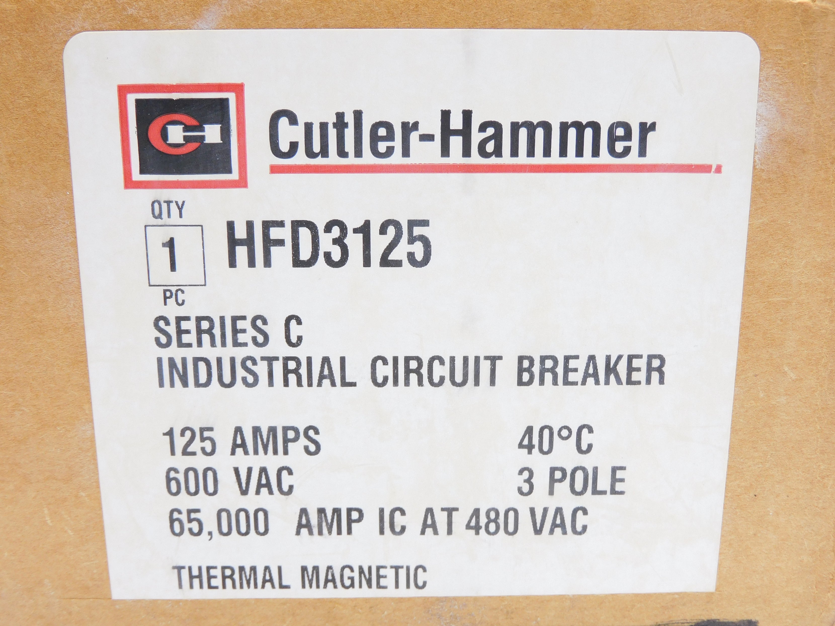 CUTLER HAMMER HFD3125 SER. C 125A 600VAC (WHITE) NSMP