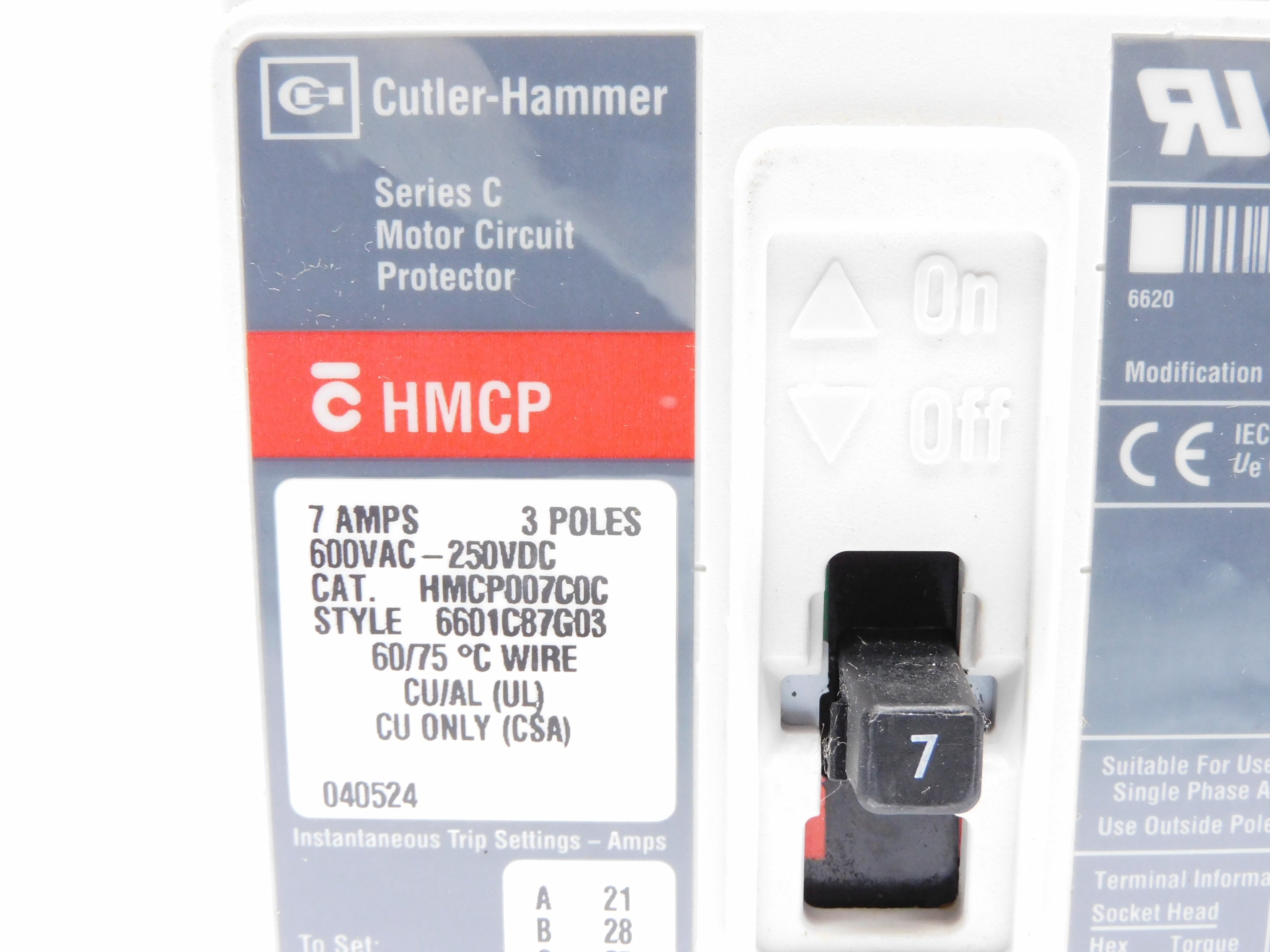 CUTLER HAMMER HMCP007C0C 7A (GREY) NSNP