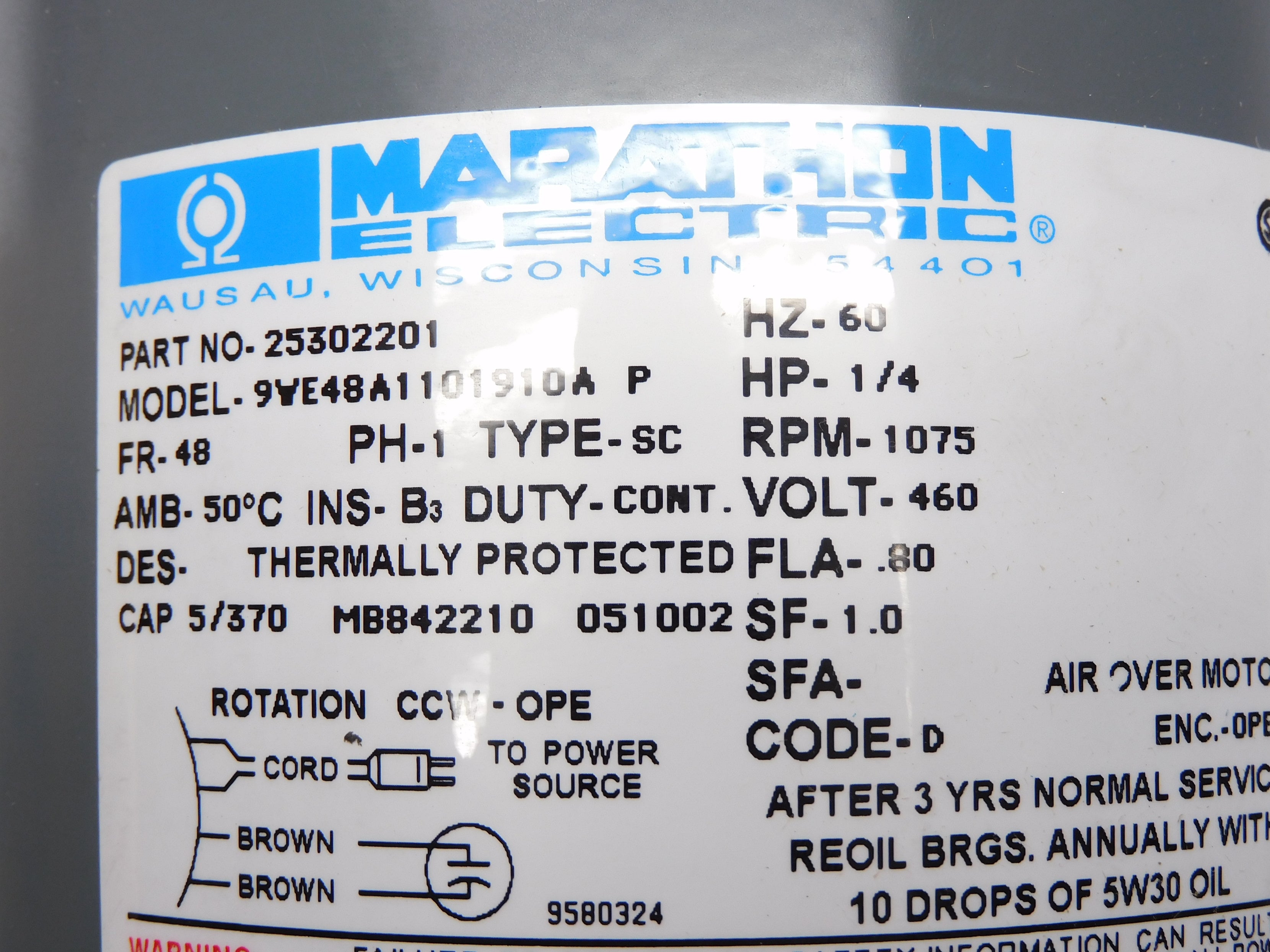 MARATHON ELECTRIC 25302201 NSMP