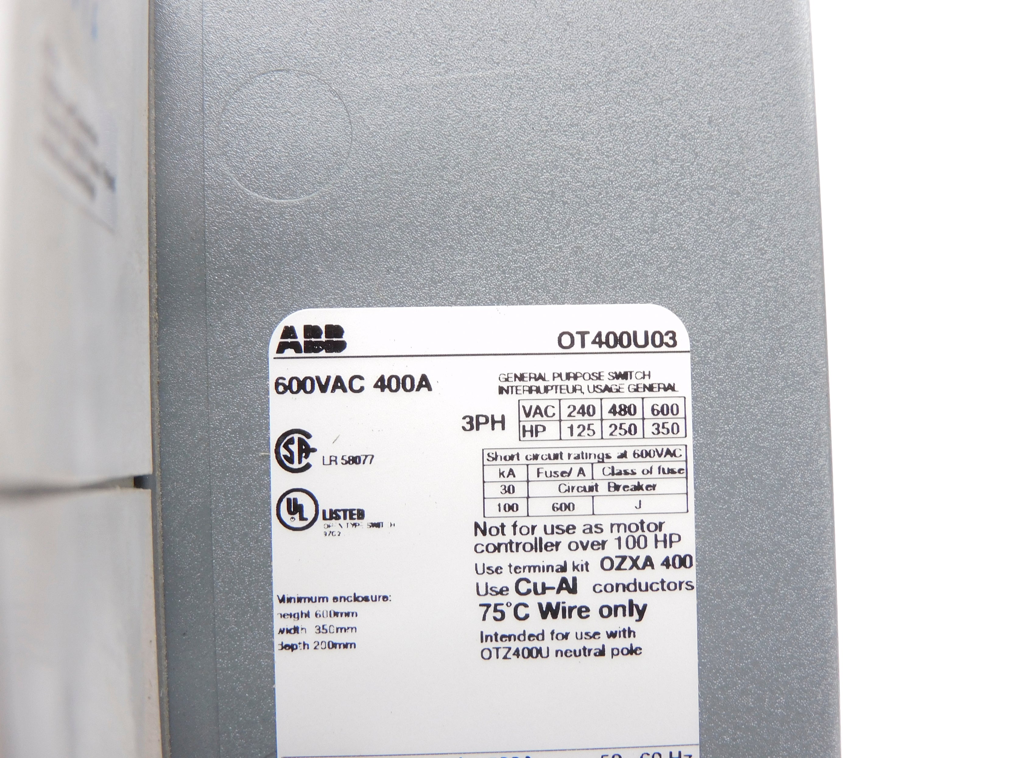 ABB OT400U03 UNMP