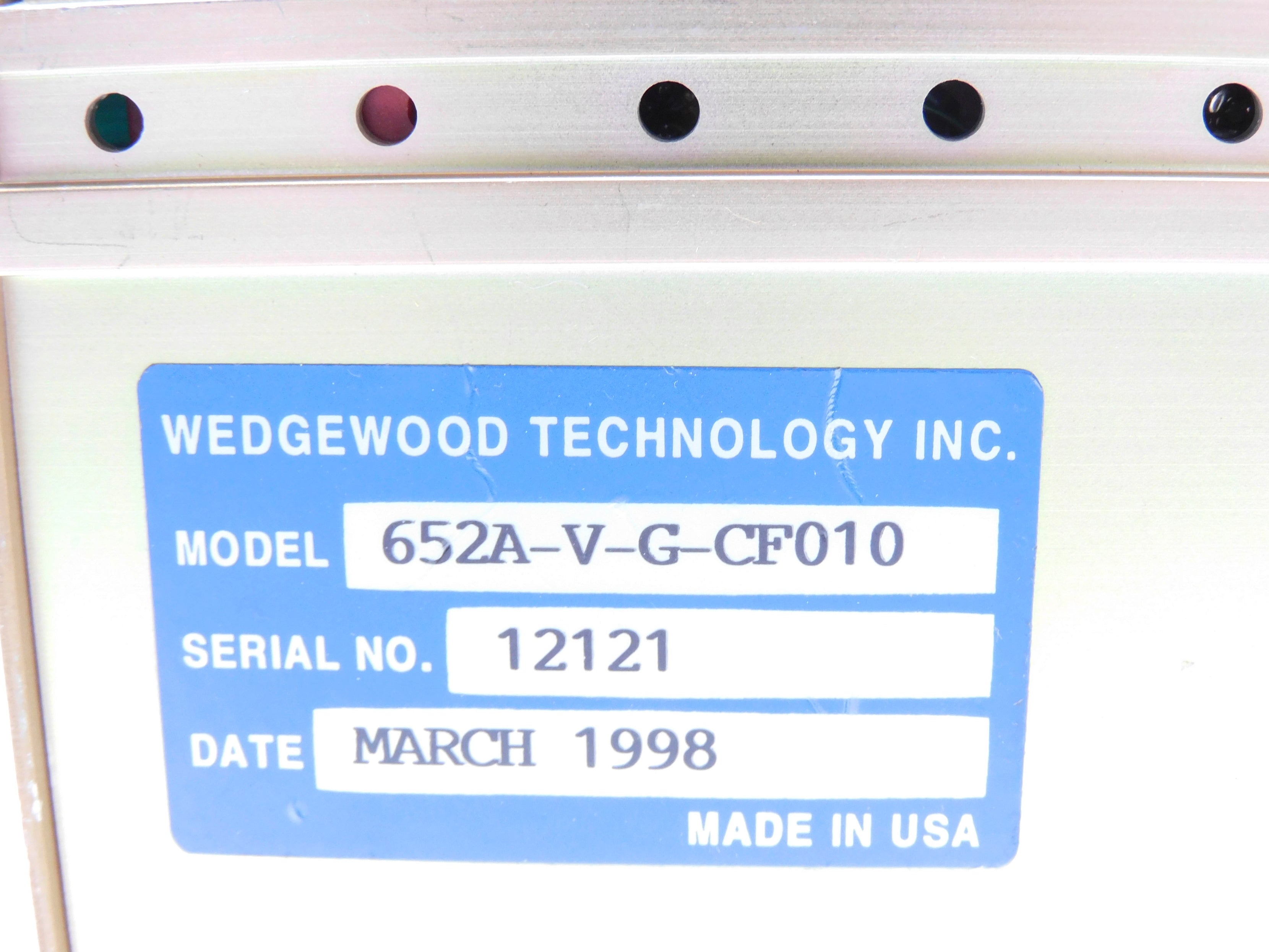 WEDGEWOOD TECHNOLOGY 652A-V-G-CF010 UNMP