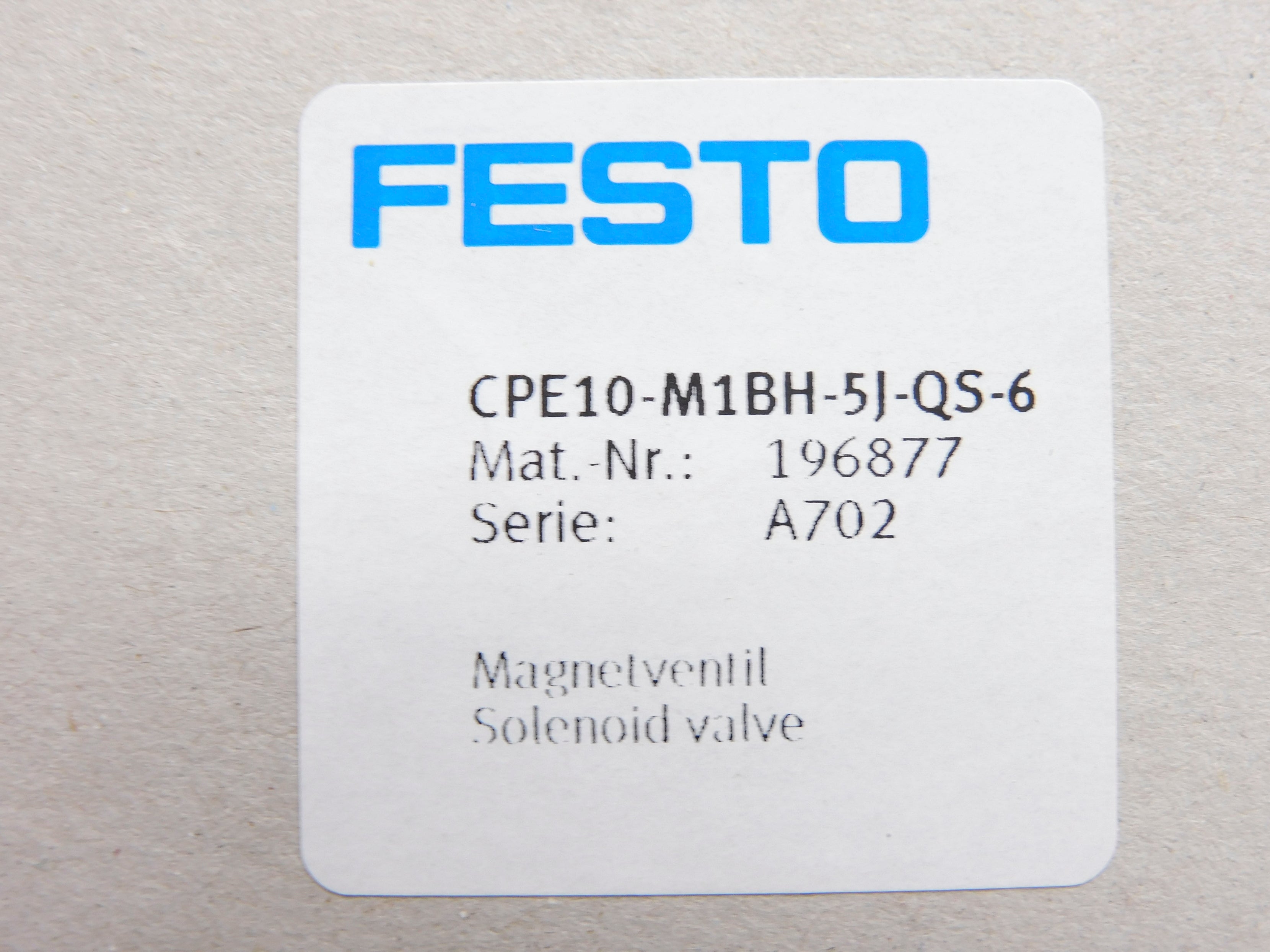 FESTO CPE10-M1BH-5J-QS-6 196877 24VDC NSMP