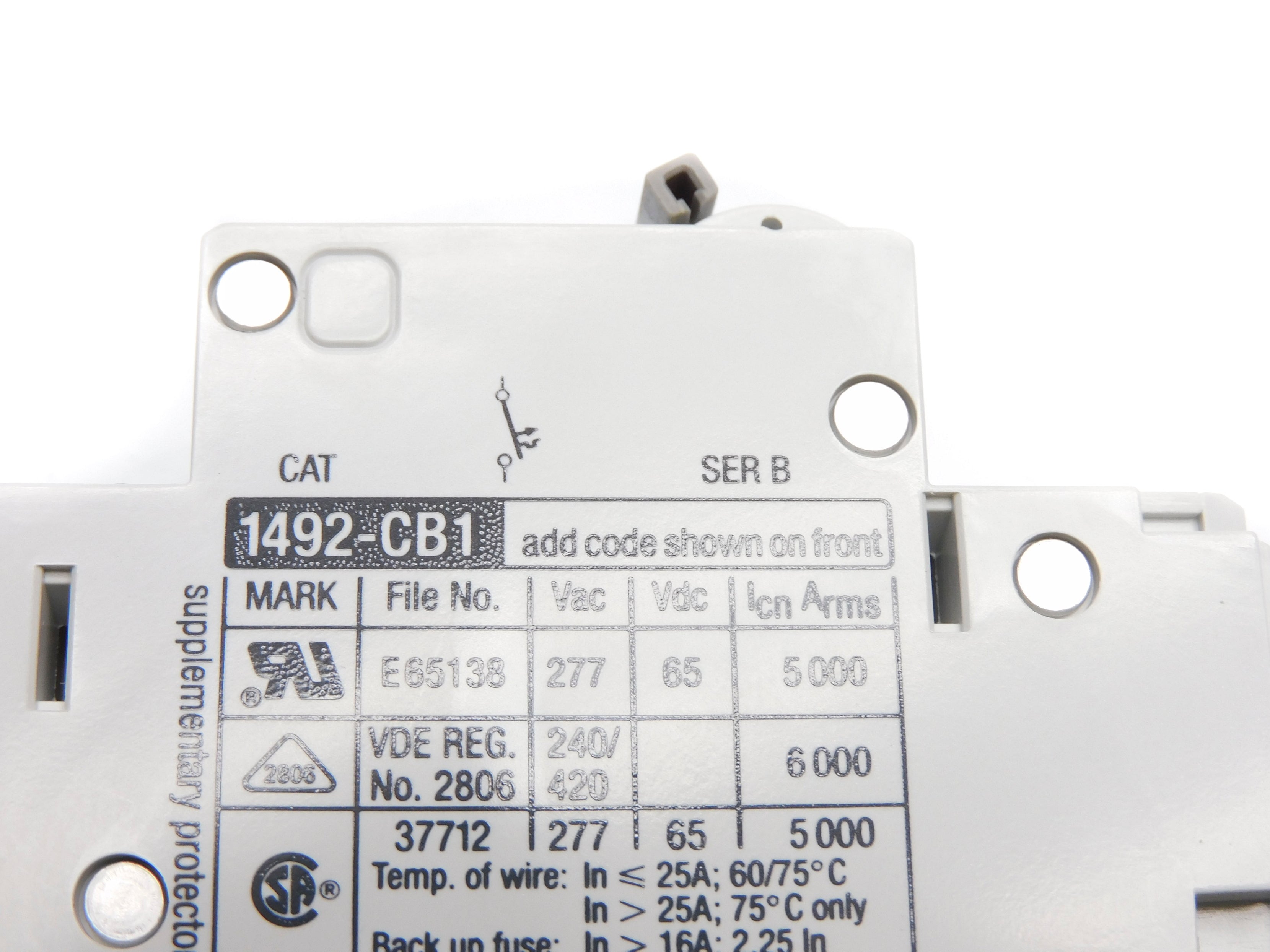 ALLEN BRADLEY 1492-CB1H060N SER. B 6A 277VAC NSMP