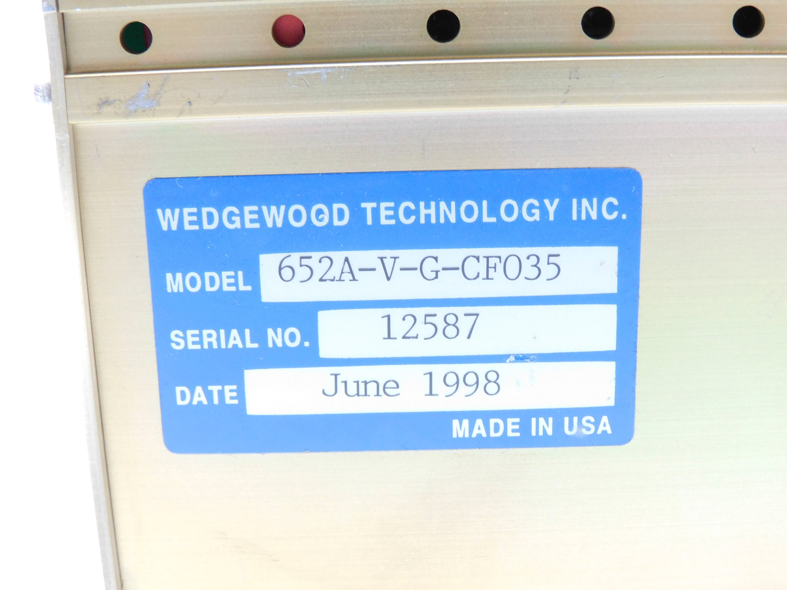 WEDGEWOOD TECHNOLOGY 652A-V-G-CF035 UNMP