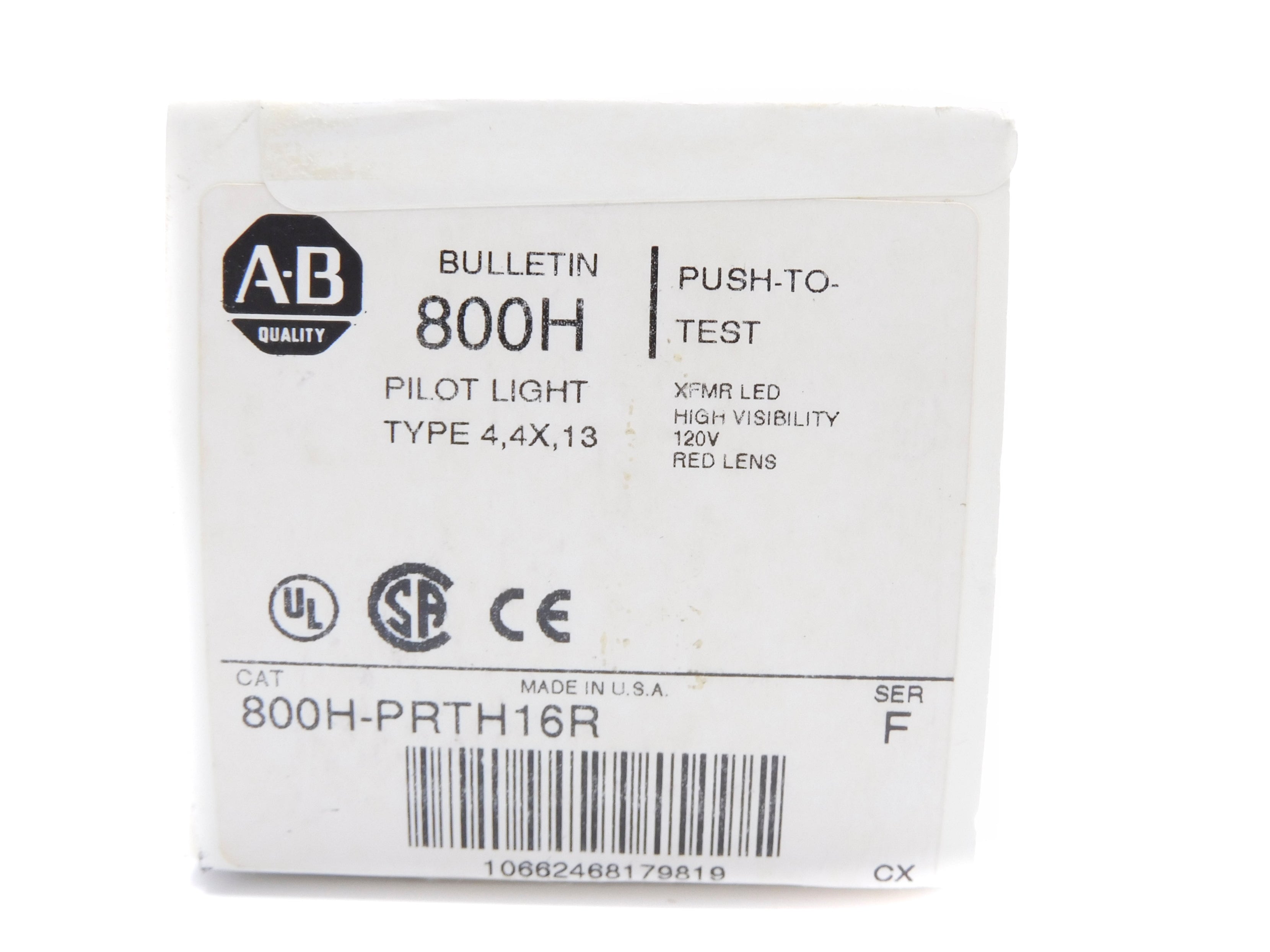 ALLEN BRADLEY 800H-PRTF16R SER. F (WH) NSMP