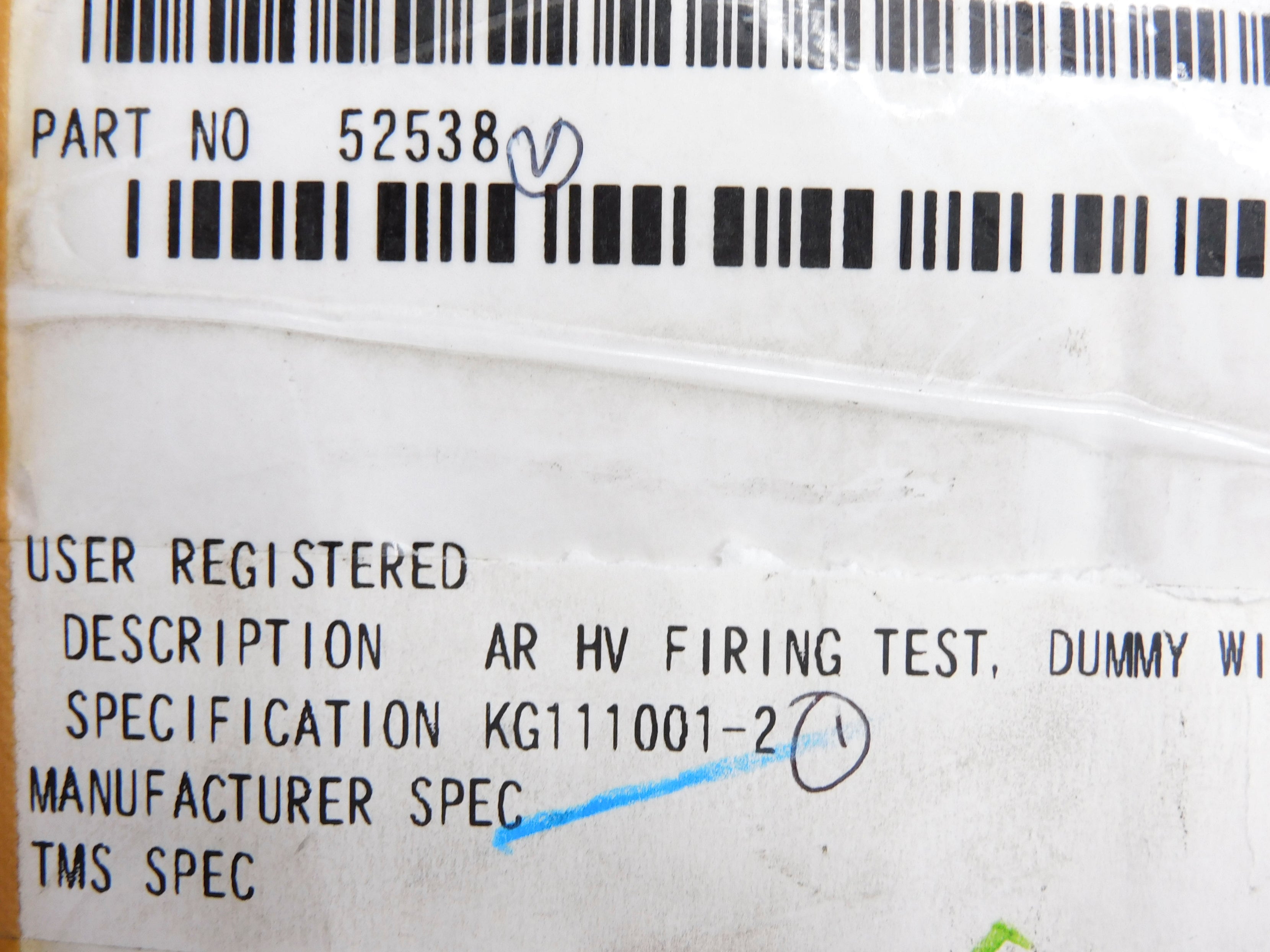 INDUSTRIAL MRO KG111001-2 52538 NSNP
