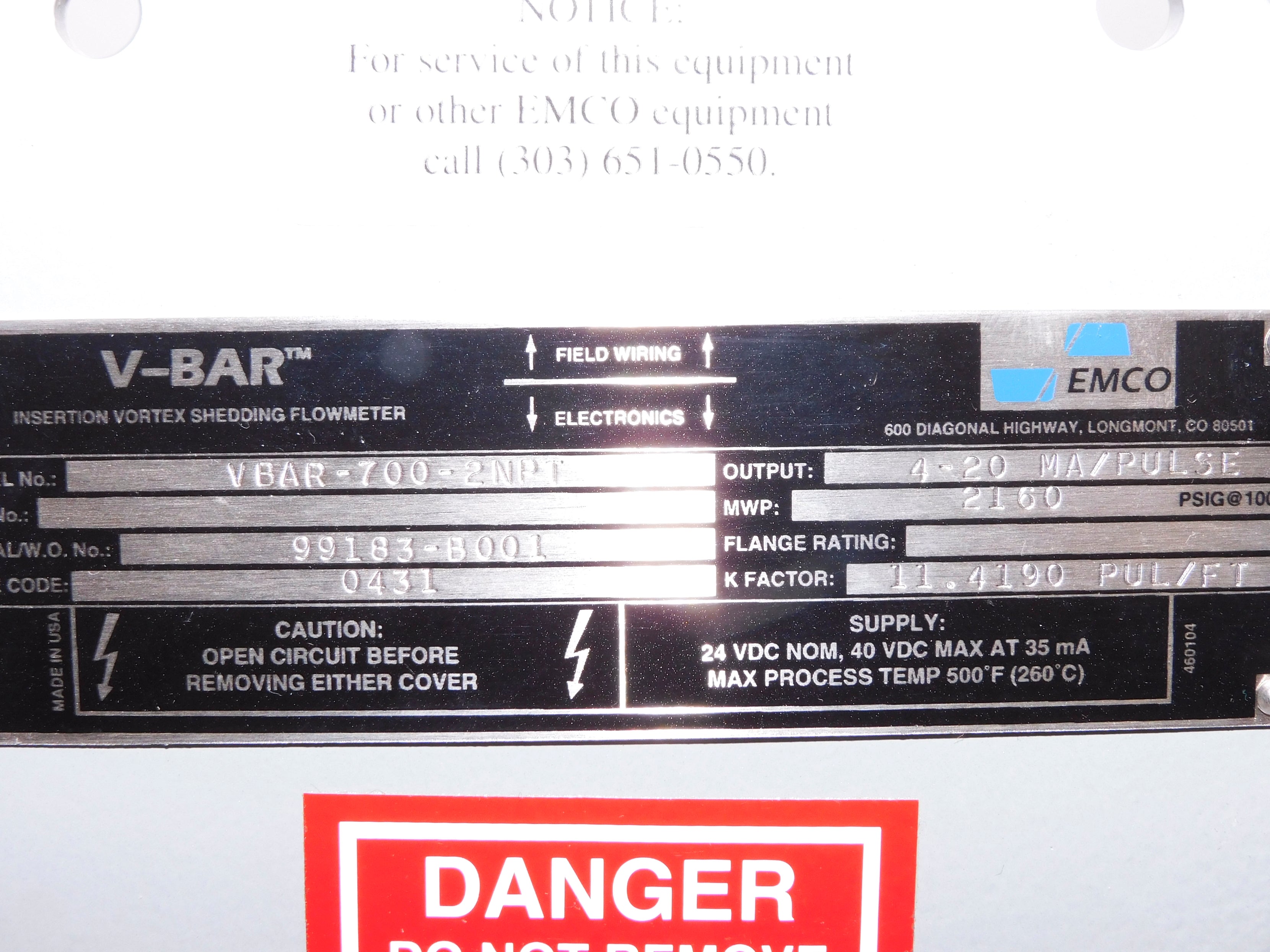 EMCO VBAR-700-2NPT UNMP