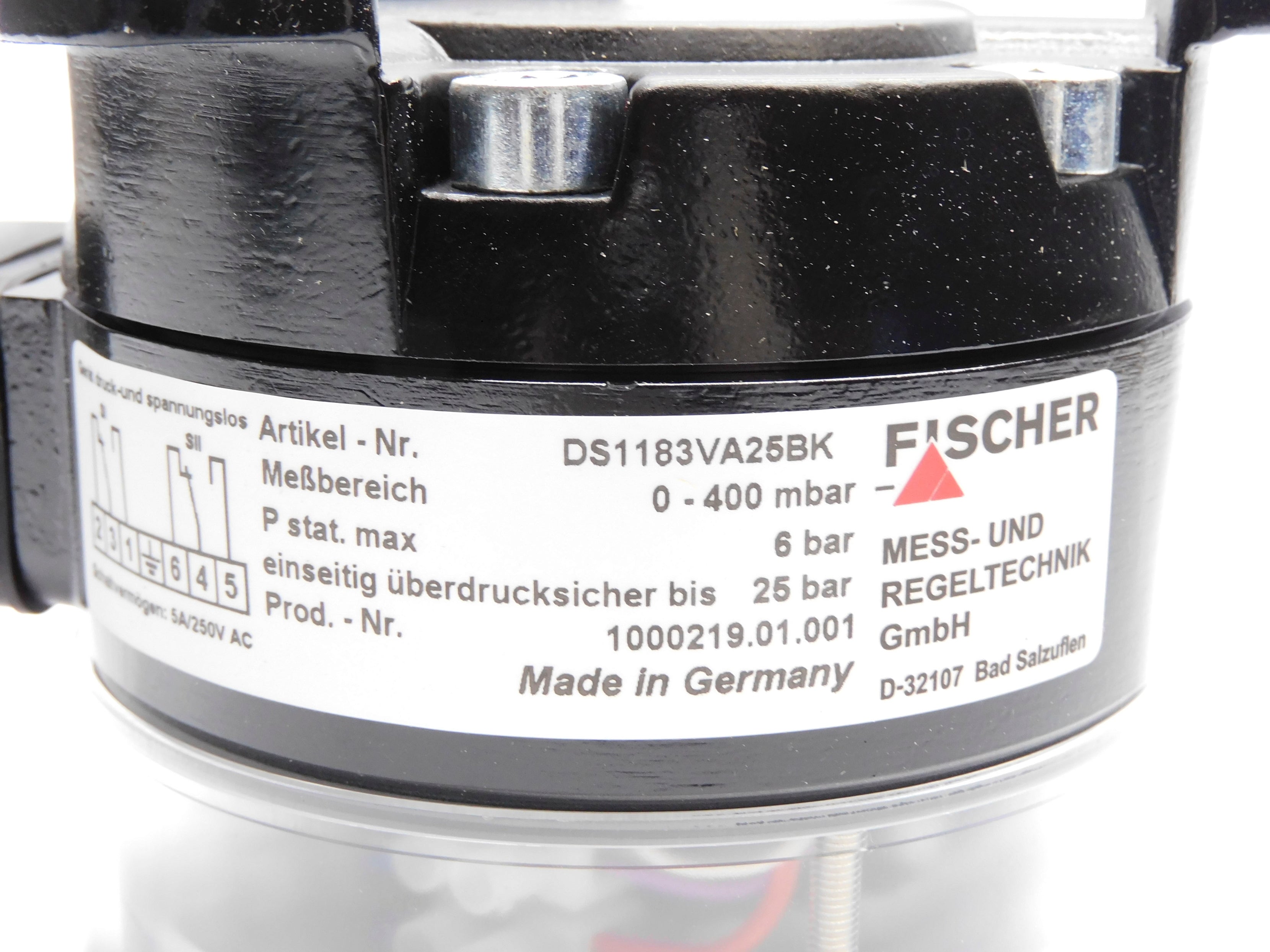 FISCHER DS1183VA25BK 0-400MBAR NSNP