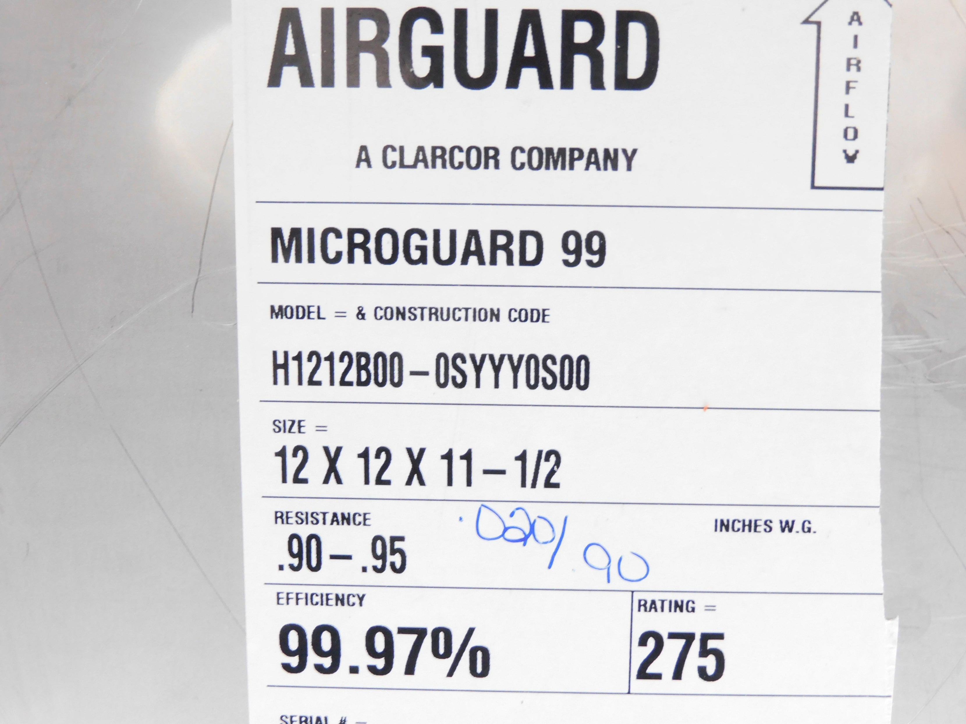 CLARCOR AIRGUARD H1212B00-0SYYY0S00 (AS PICTURED) NSMP