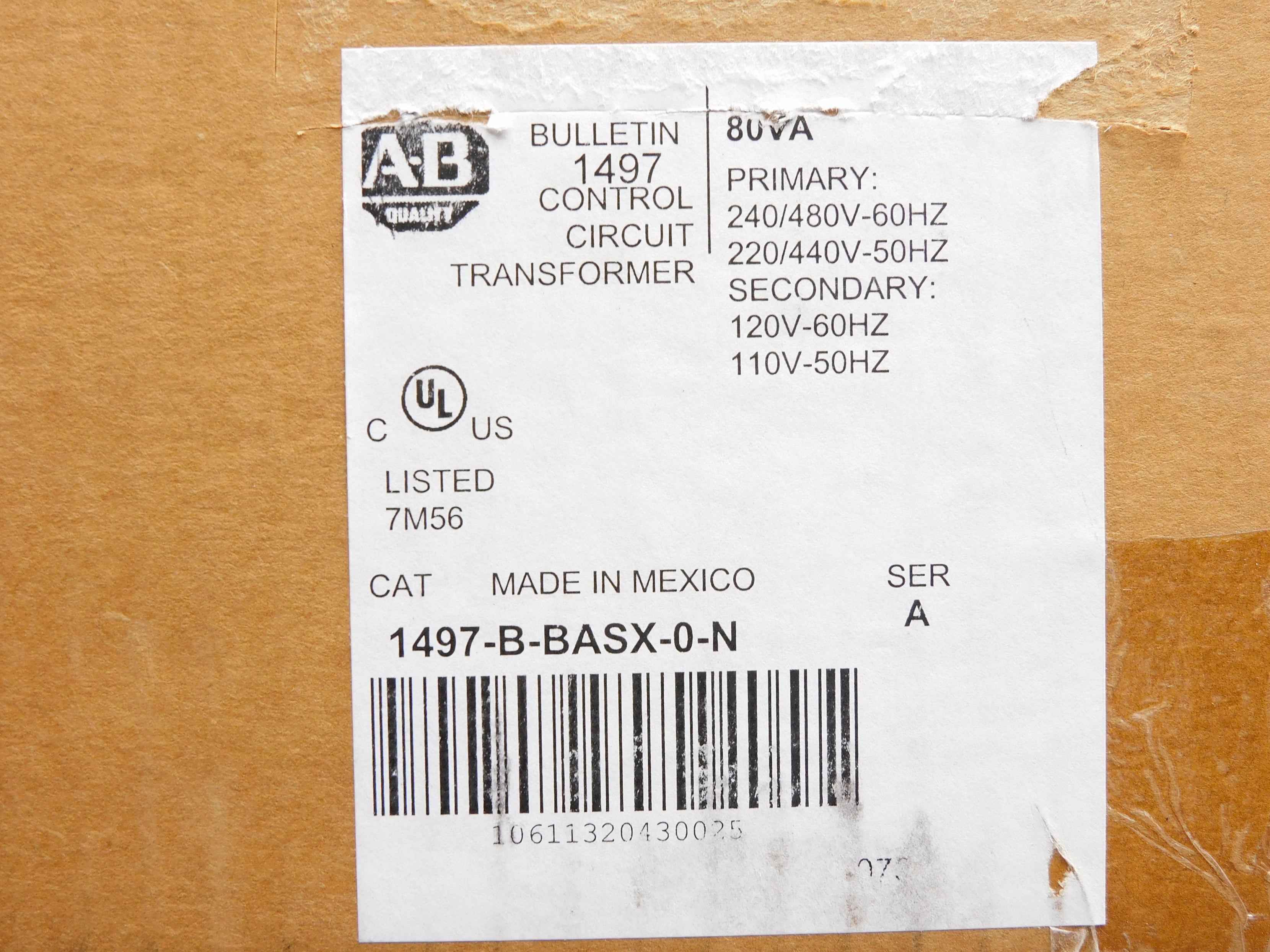 ALLEN BRADLEY 1497-B-BASX-0-N SER. A (BR/WH) NSMP