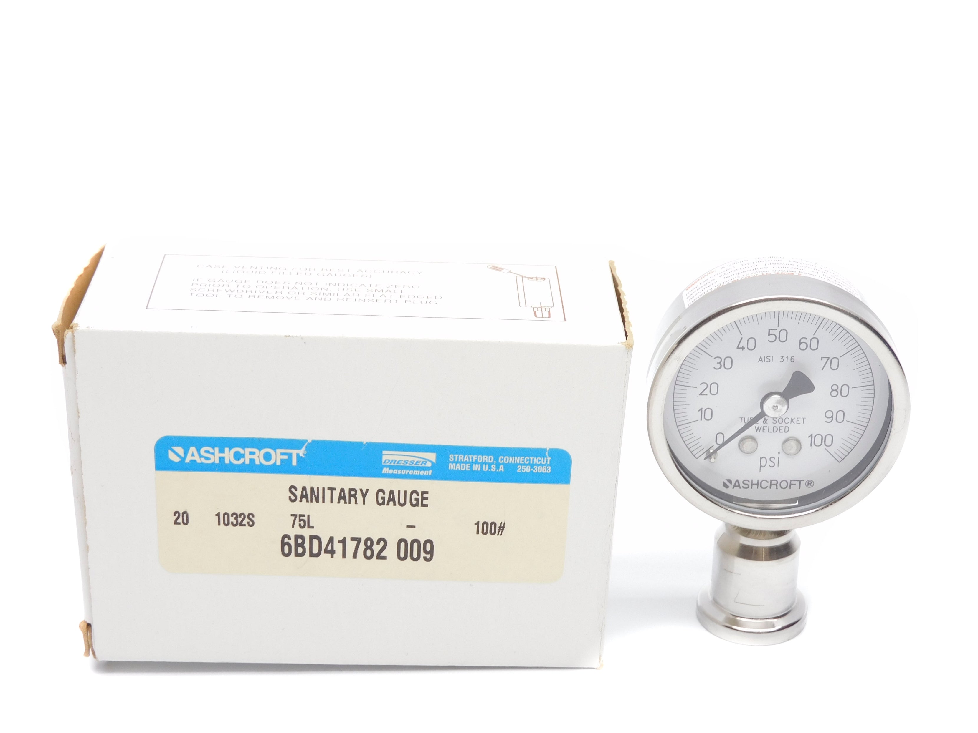 ASHCROFT 201032S75L-100 0-100PSI NSMP