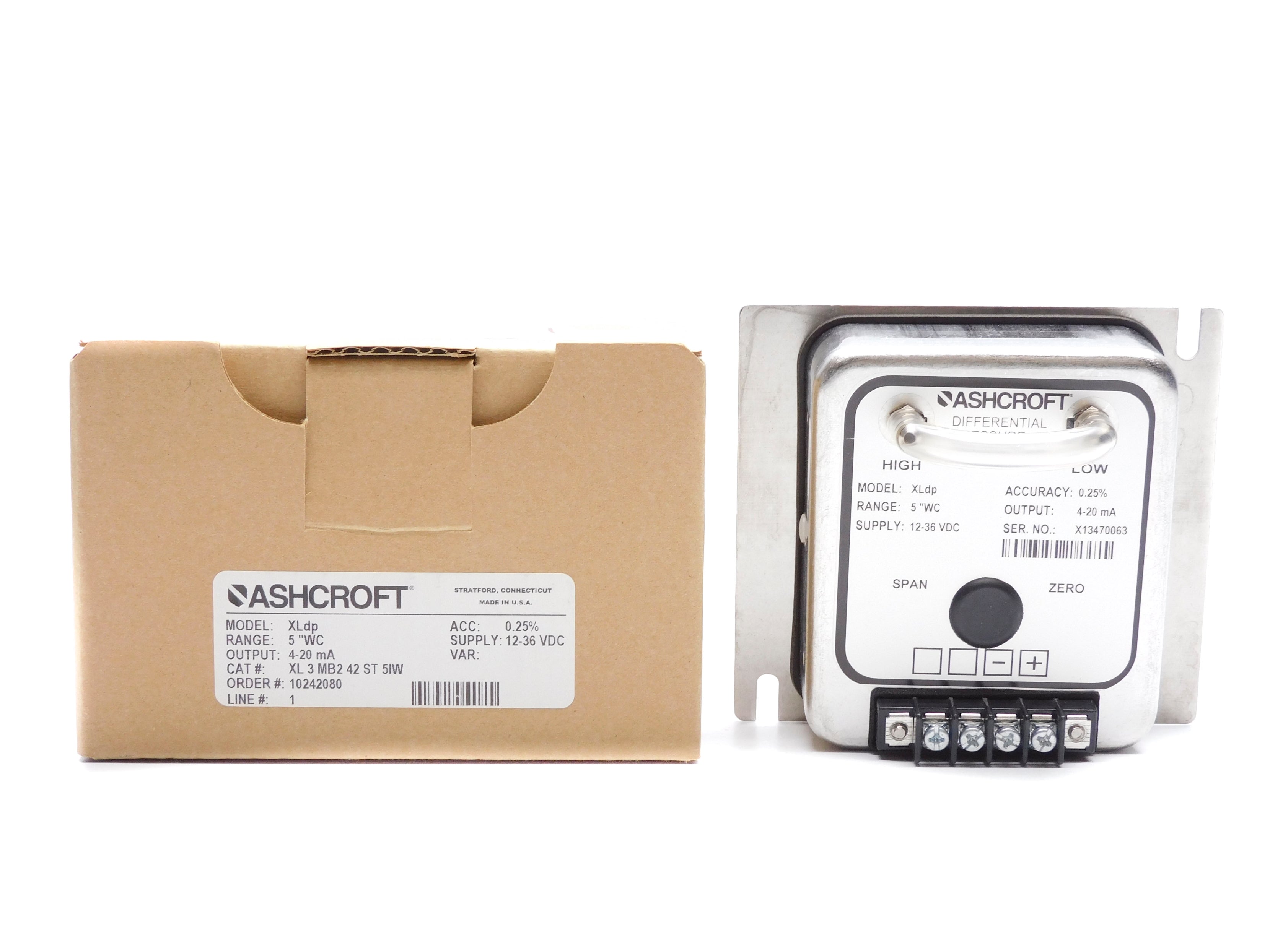 ASHCROFT XLdp XL3MB242ST5IW 5"WC NSMP