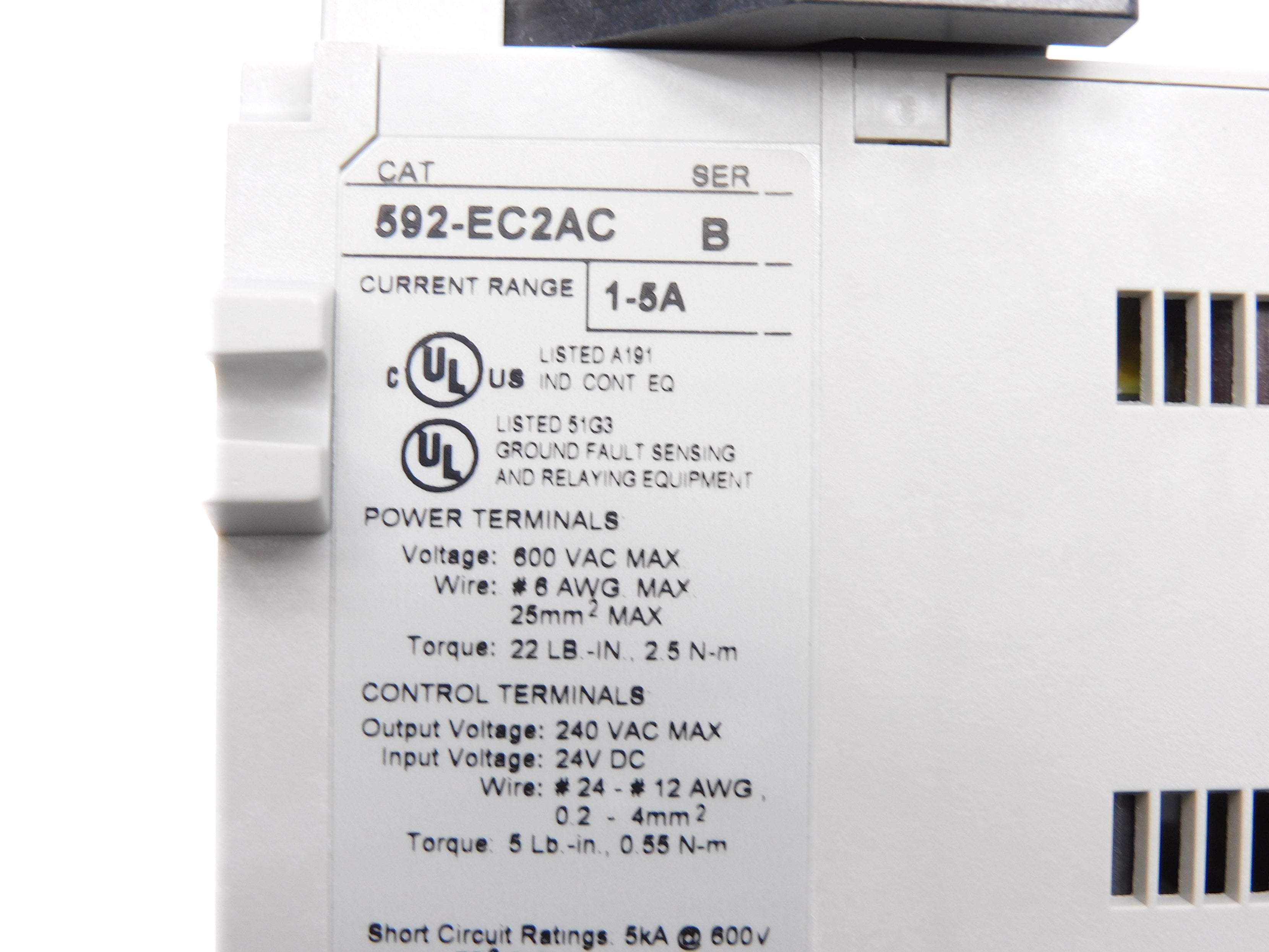 ALLEN BRADLEY 592-EC2AC SER. B F/W 3.003 24VDC 1-5A NSNP
