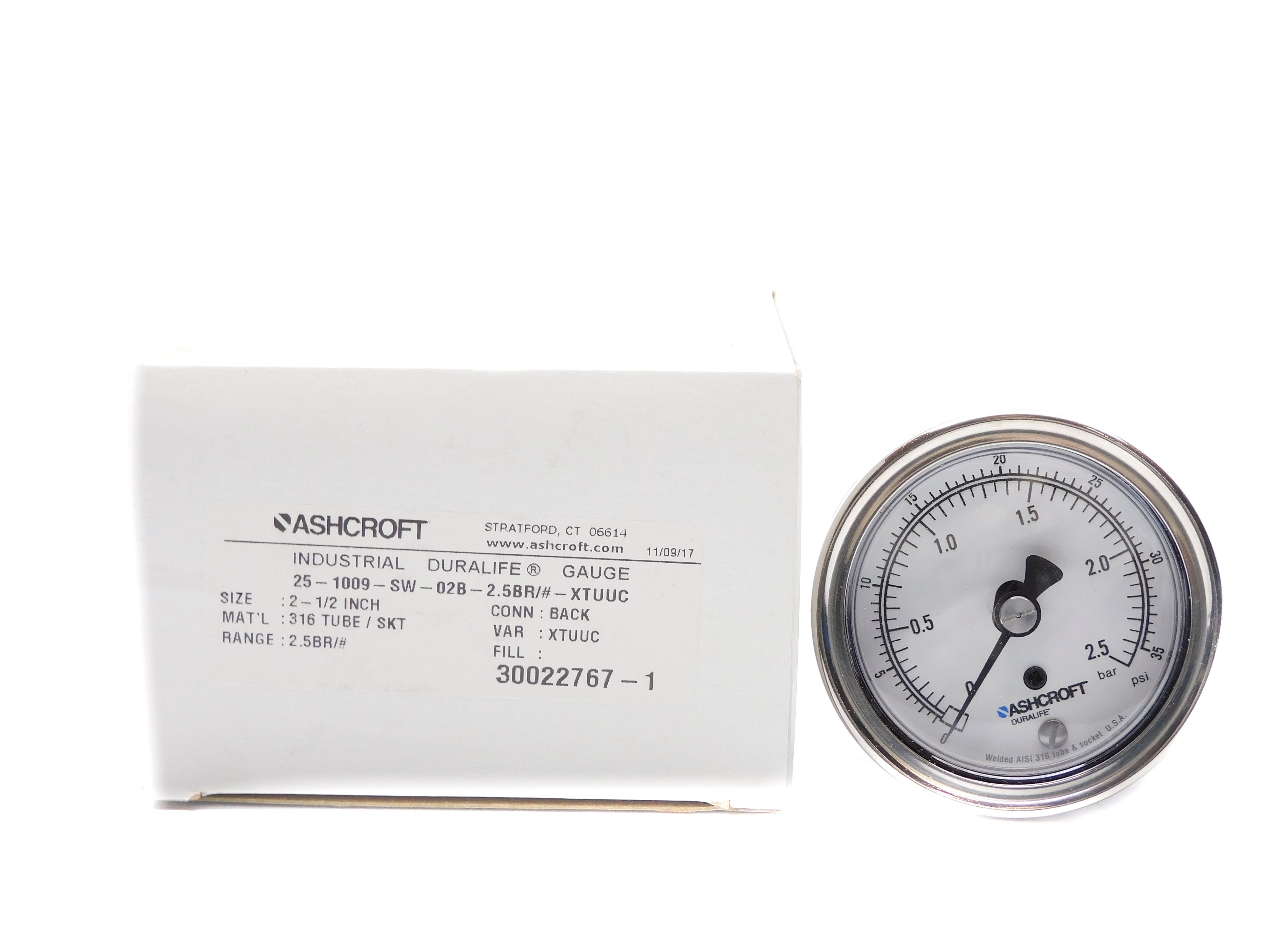 ASHCROFT 251009SW02B2.5BR-XTUUC 0-35PSI NSMP